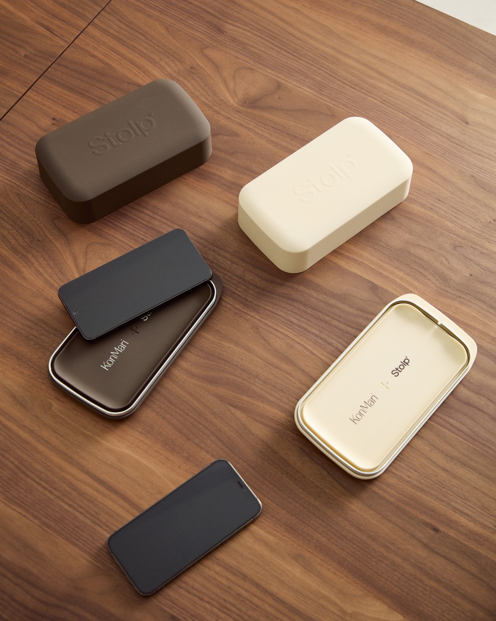 Faraday box for mobile phones in collaboration with Stolp® x KonMari, sand-coloured - Lifestyle