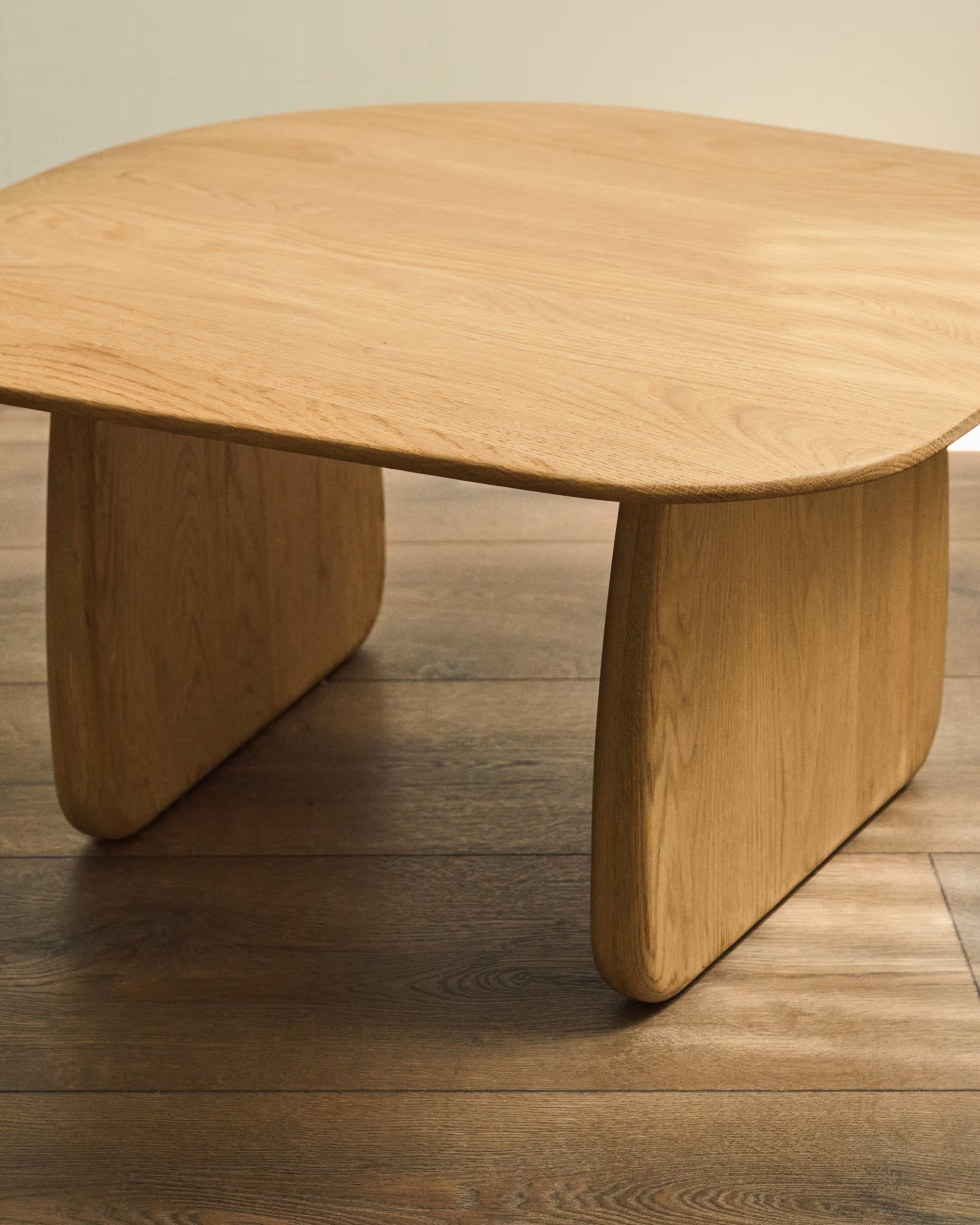 Pirita side table made of solid oak, with natural surface treatment, 70.6 x 70 cm, 100% FSC certified.