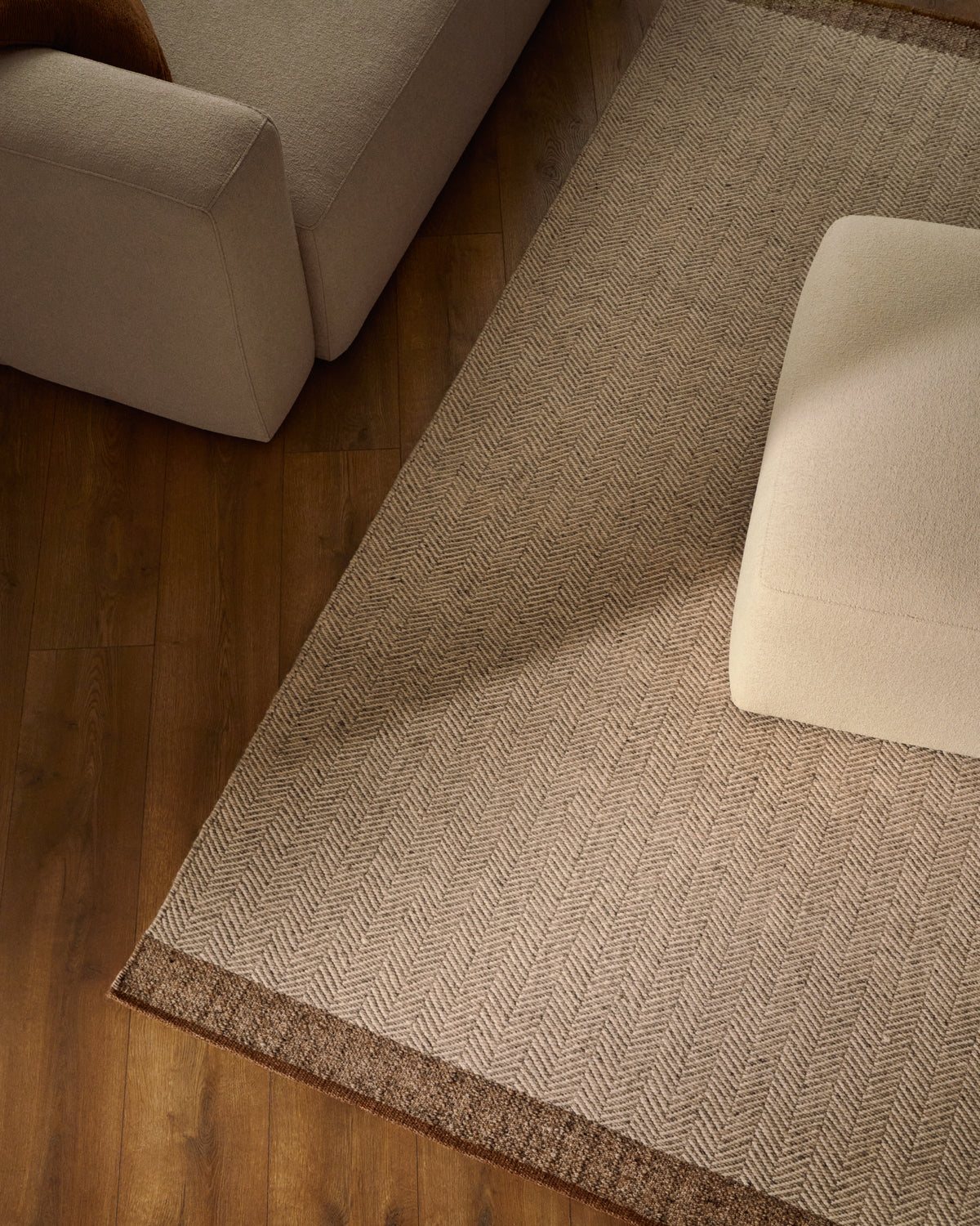 Nifelia jacquard rug in wool blend beige 300 x 400 cm - Lifestyle