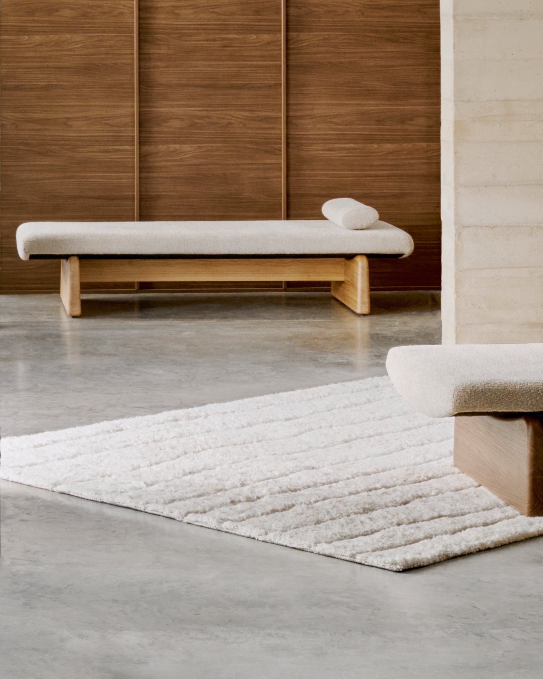 Nak ecru wool jacquard rug, 200 x 300 cm - Lifestyle