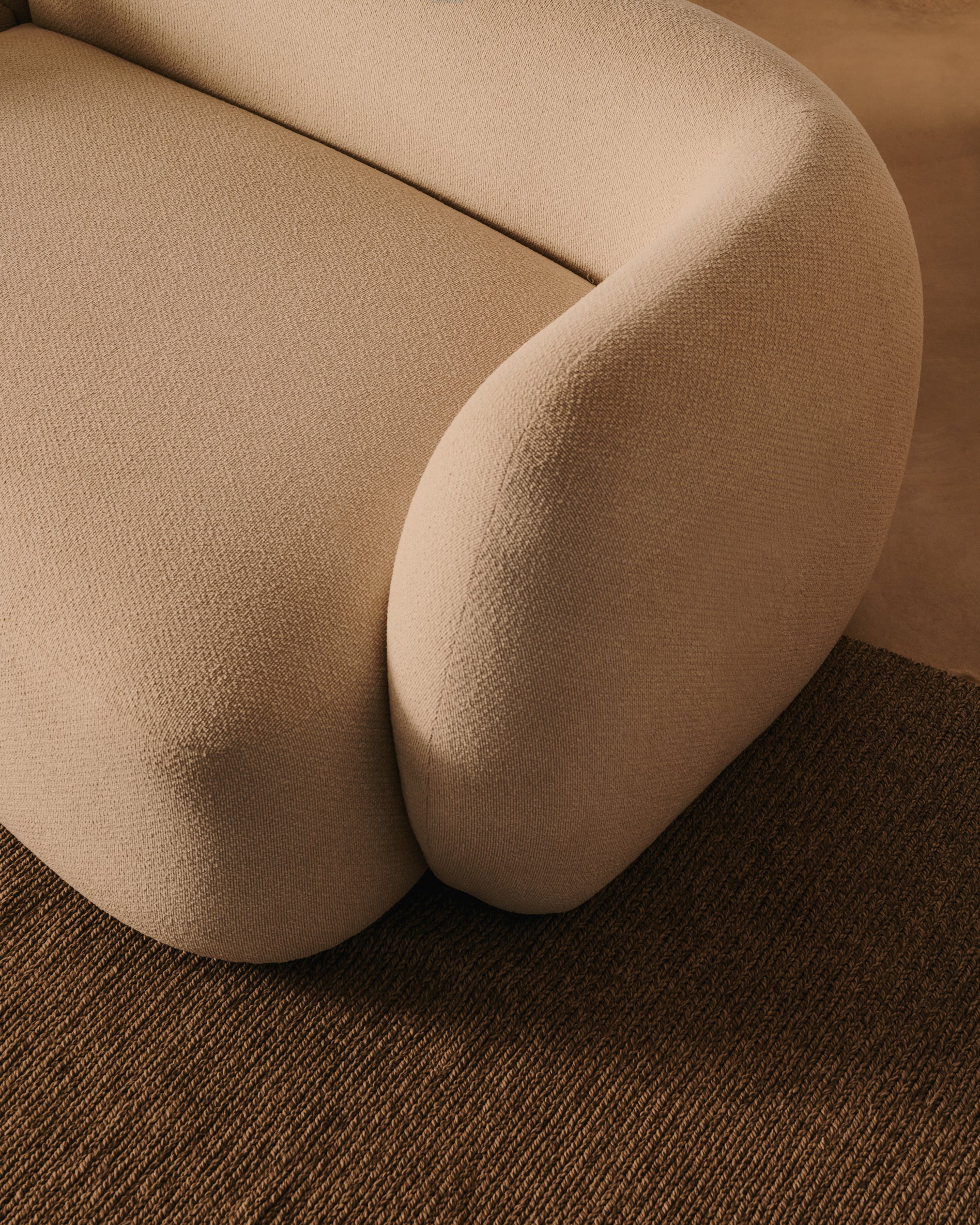 Martina ecru chenille 2-seater modular sofa with left chaise longue 230cm - Lifestyle
