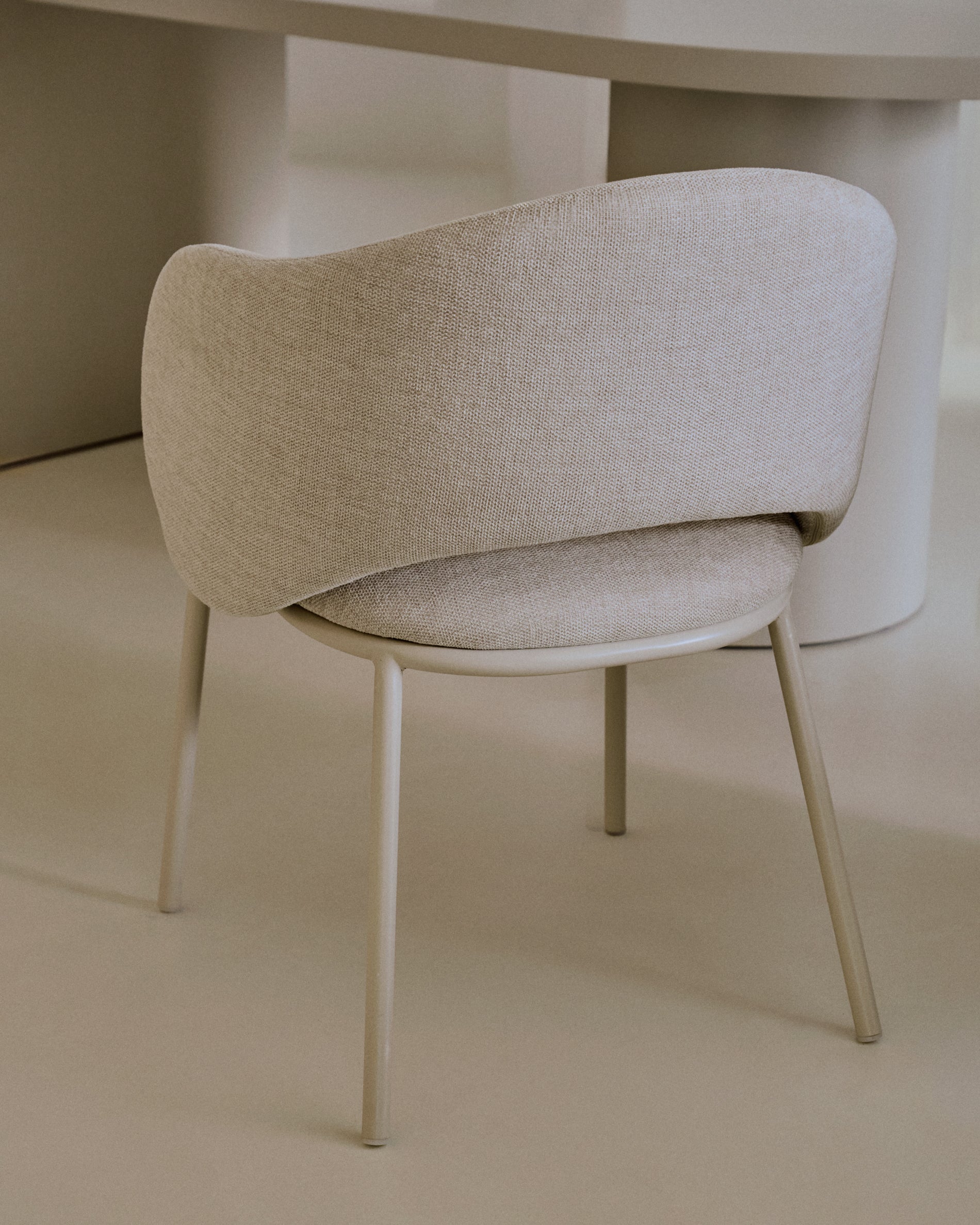Maina chair in beige and steel legs in a beige finish, FSC Mix Credit - Lifestyle