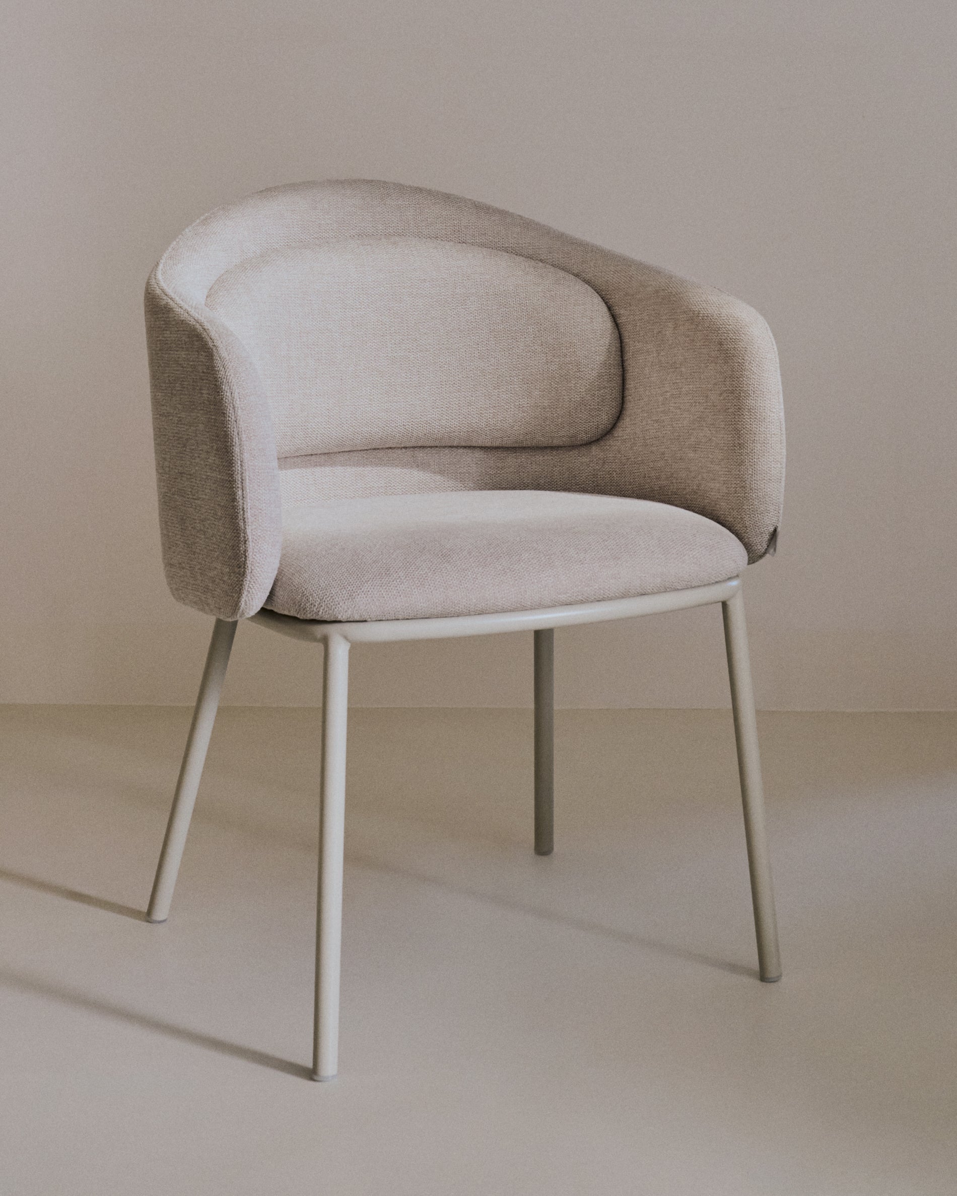 Idaira chair in beige and steel legs in a beige finish, FSC Mix Credit - Lifestyle