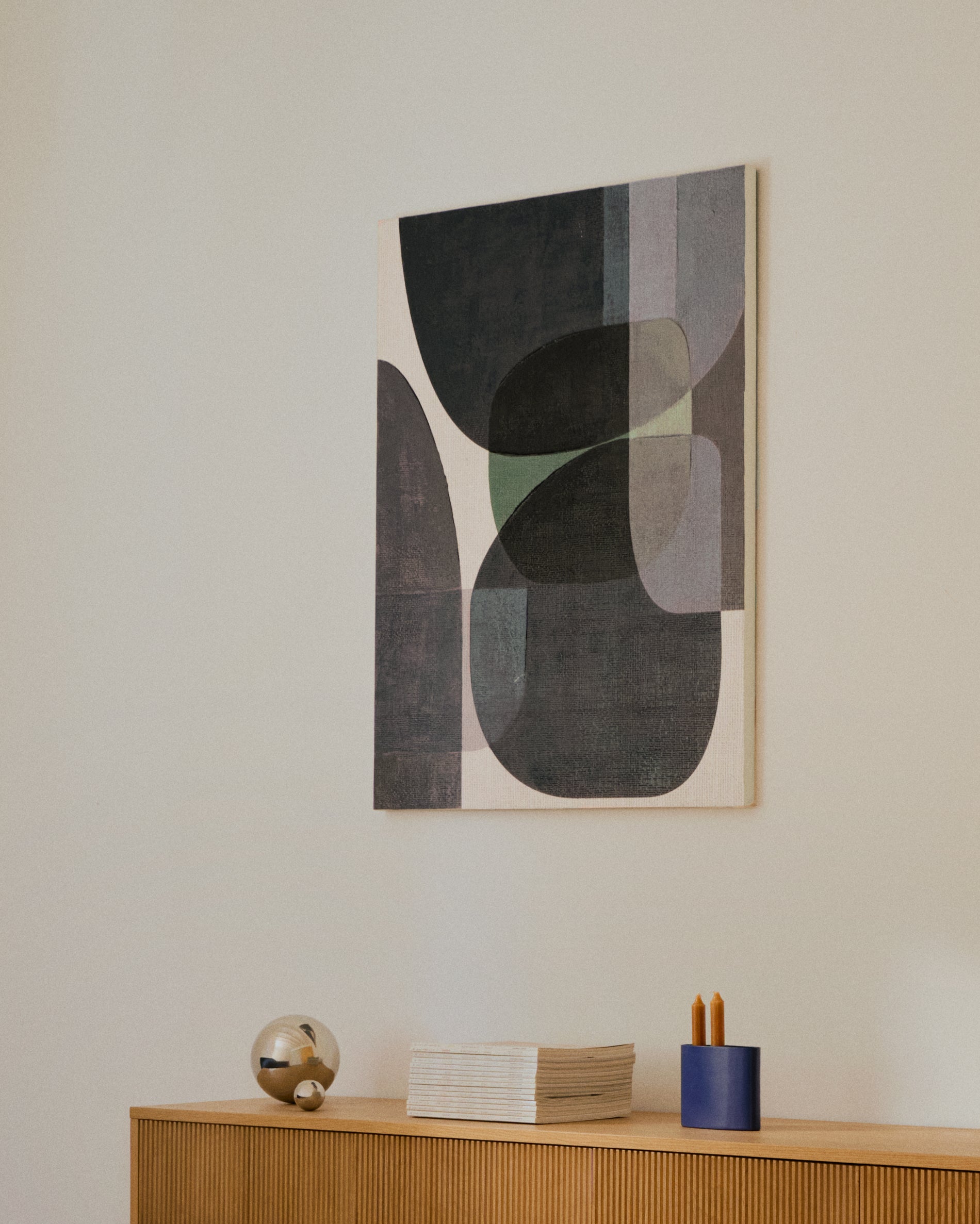 Nemsa blue and green abstract canvas, 100 x 80 cm - Lifestyle