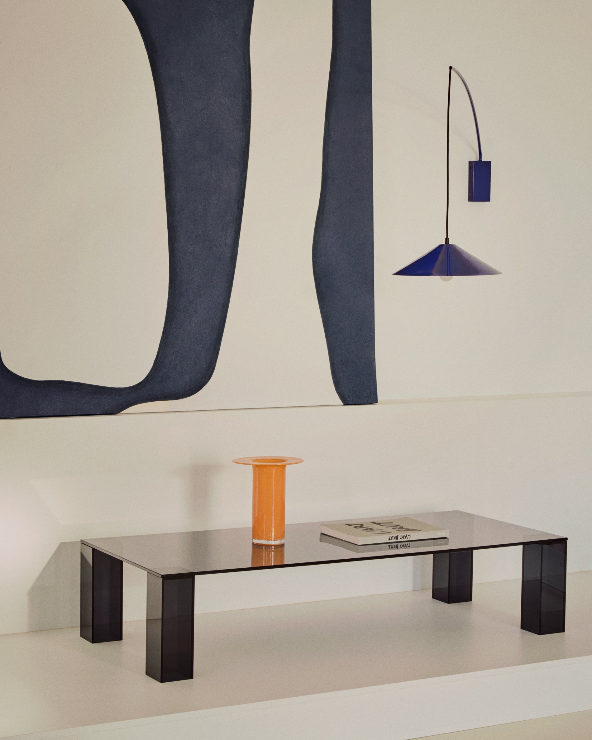 Kally wall lamp in a blue painted finish - Lifestyle