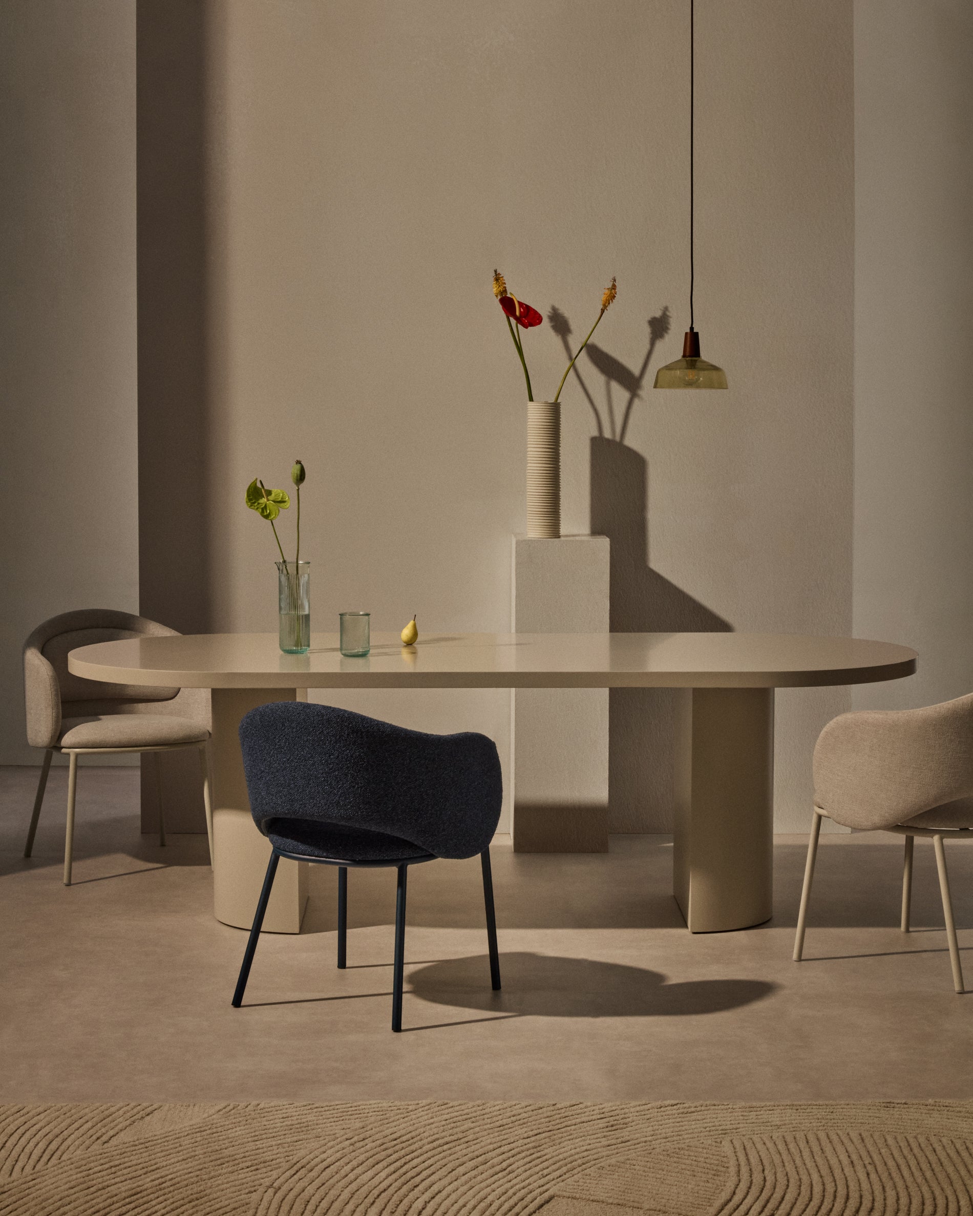 Nealy table in a lacquered MDF in an ecru finish, 240 x 100 cm - Lifestyle