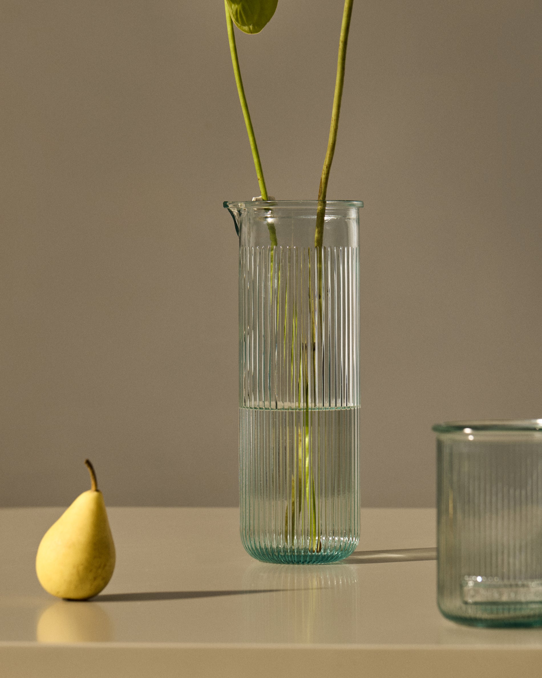 Milma transparent recycled glass jug - Lifestyle