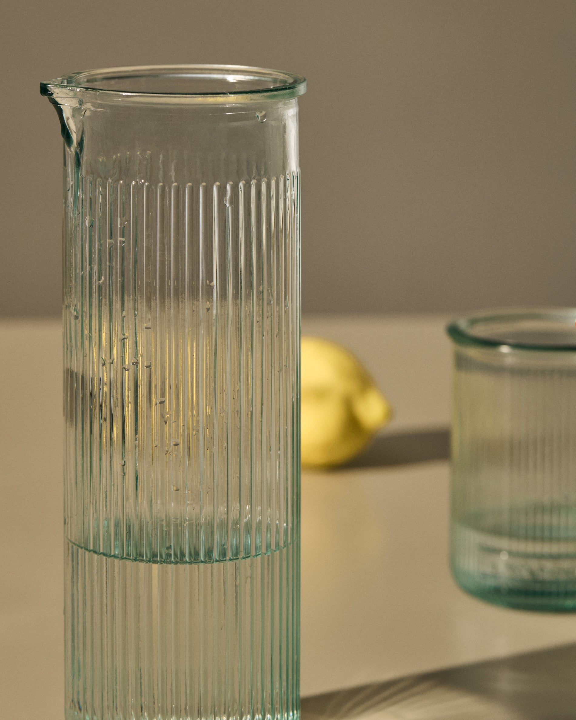 Milma transparent recycled glass jug - Lifestyle