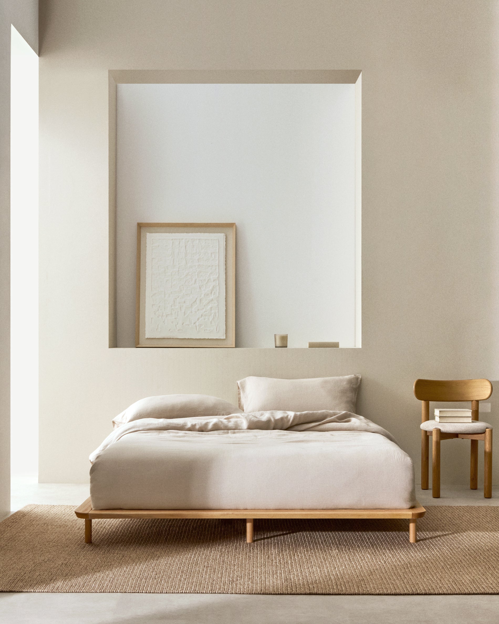 Anielle bed made from solid ash wood for a 160 x 200 cm mattress - Lifestyle