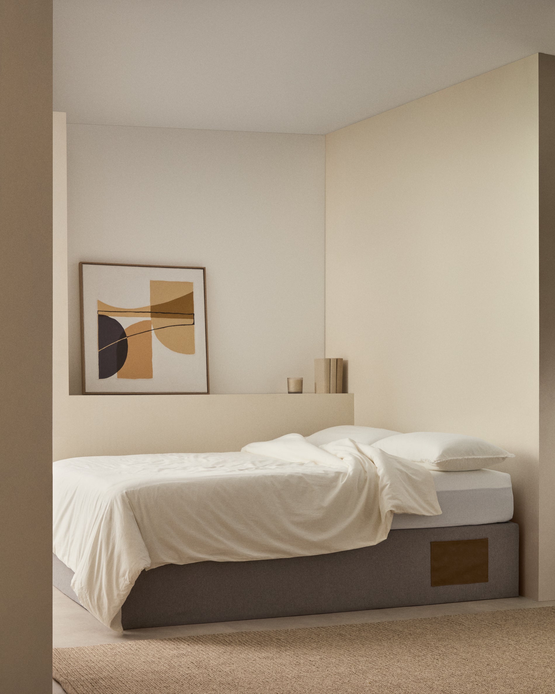 Matters ottoman bed base in grey for a 140 x 190 cm mattress - Lifestyle