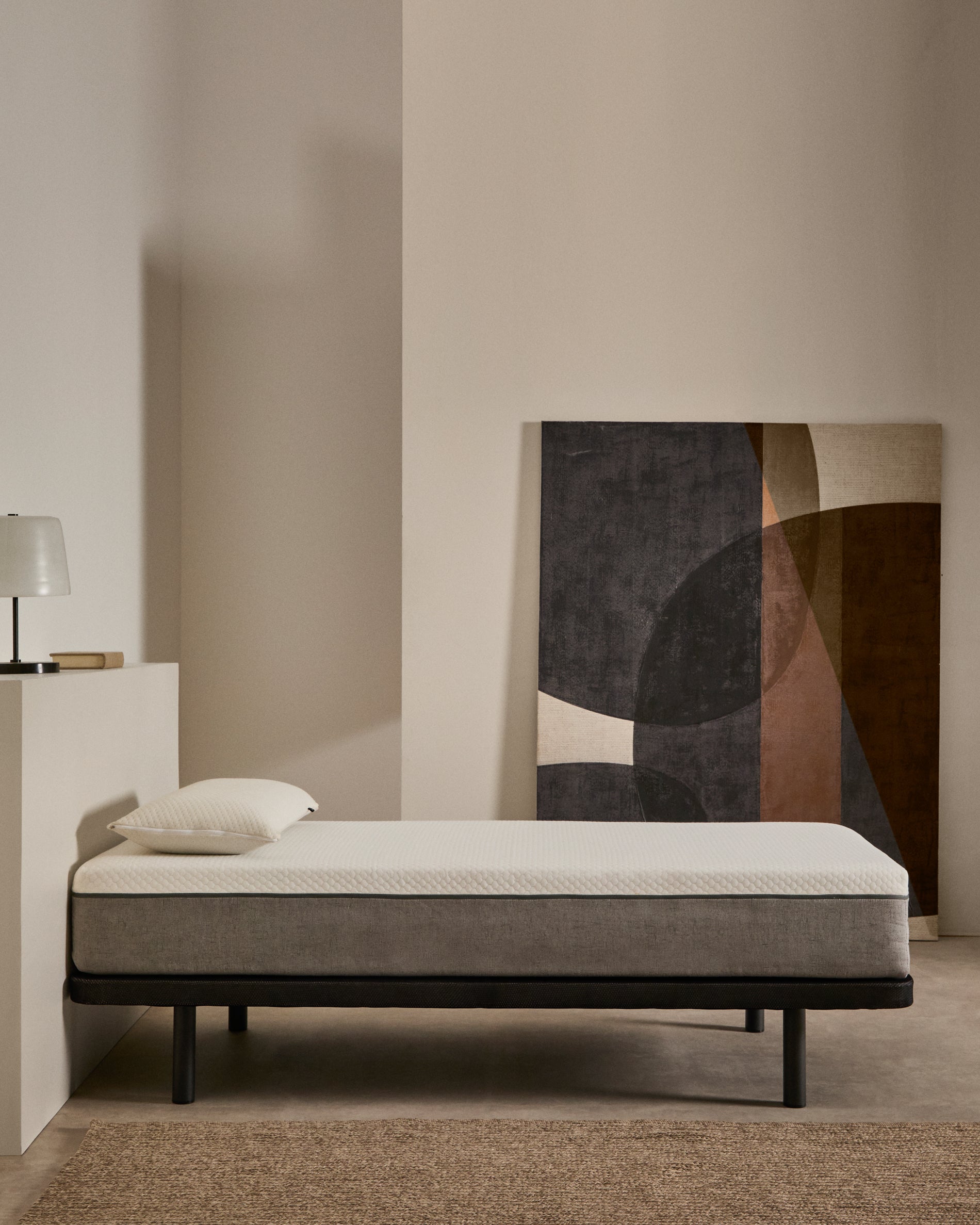 Under base upholstered with 3D fabric for 80 x 200cm mattress - Lifestyle