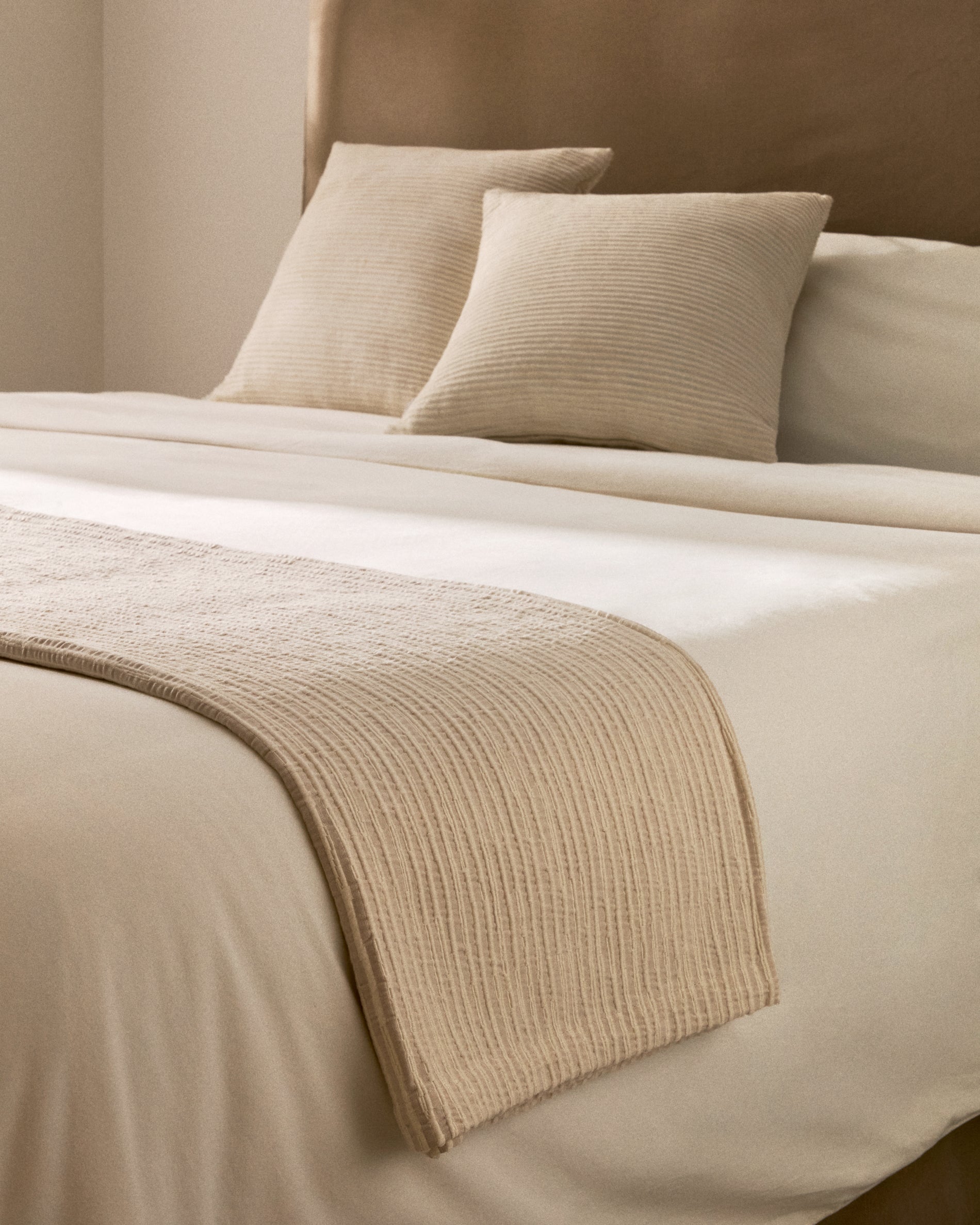 Bedar 100% cotton beige quilt for 90/135 cm bed - Lifestyle