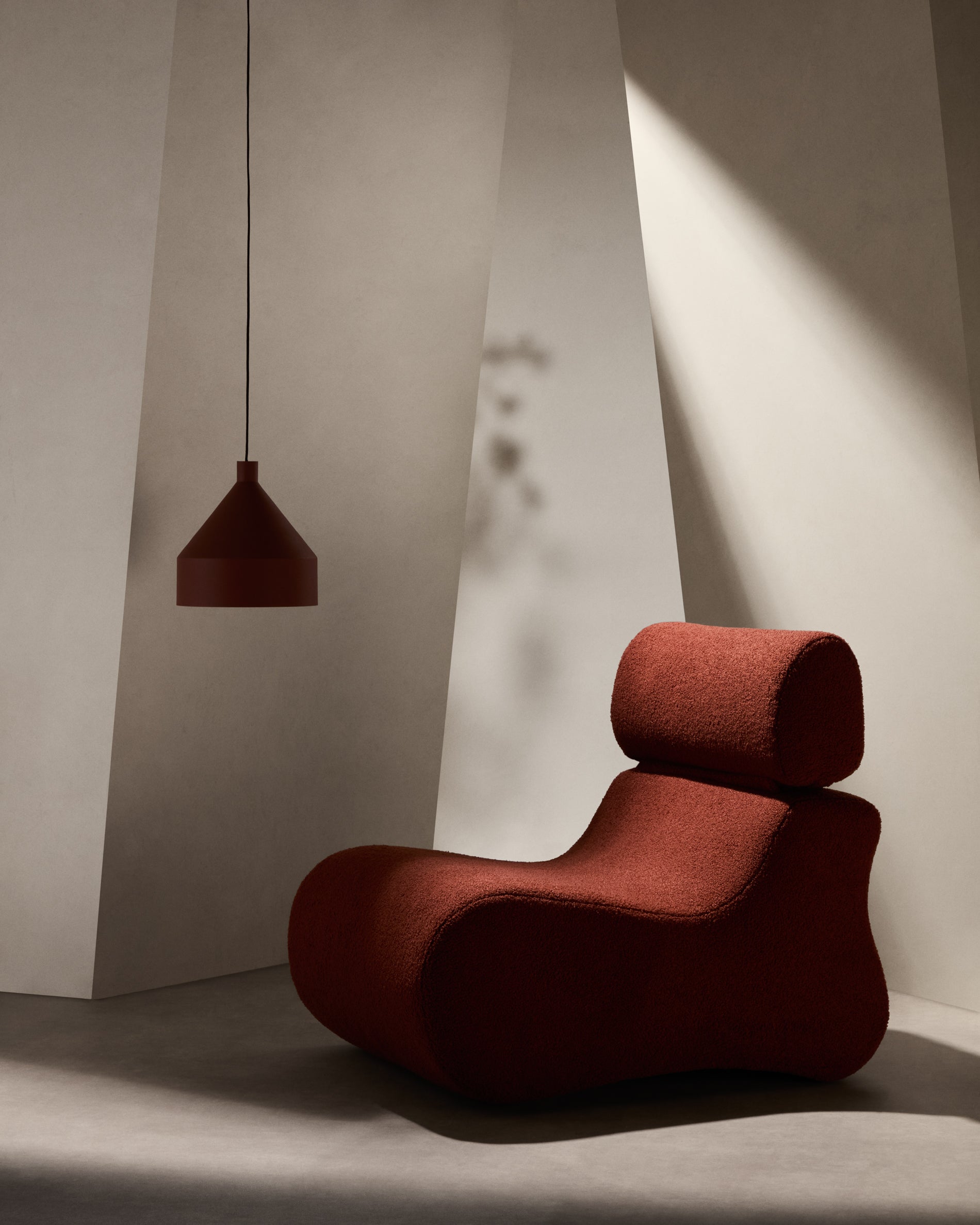 Club terracotta bouclé armchair - Lifestyle