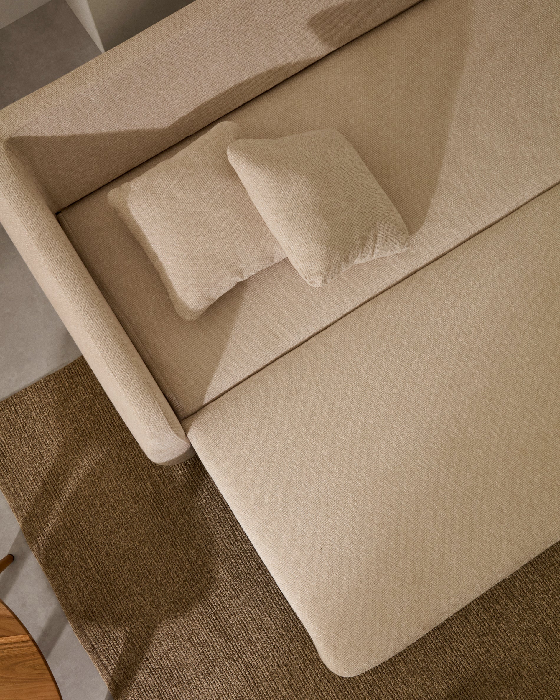 Laira 3-seater sofa bed in ecru chenille 218cm FSC Mix Credit - Lifestyle