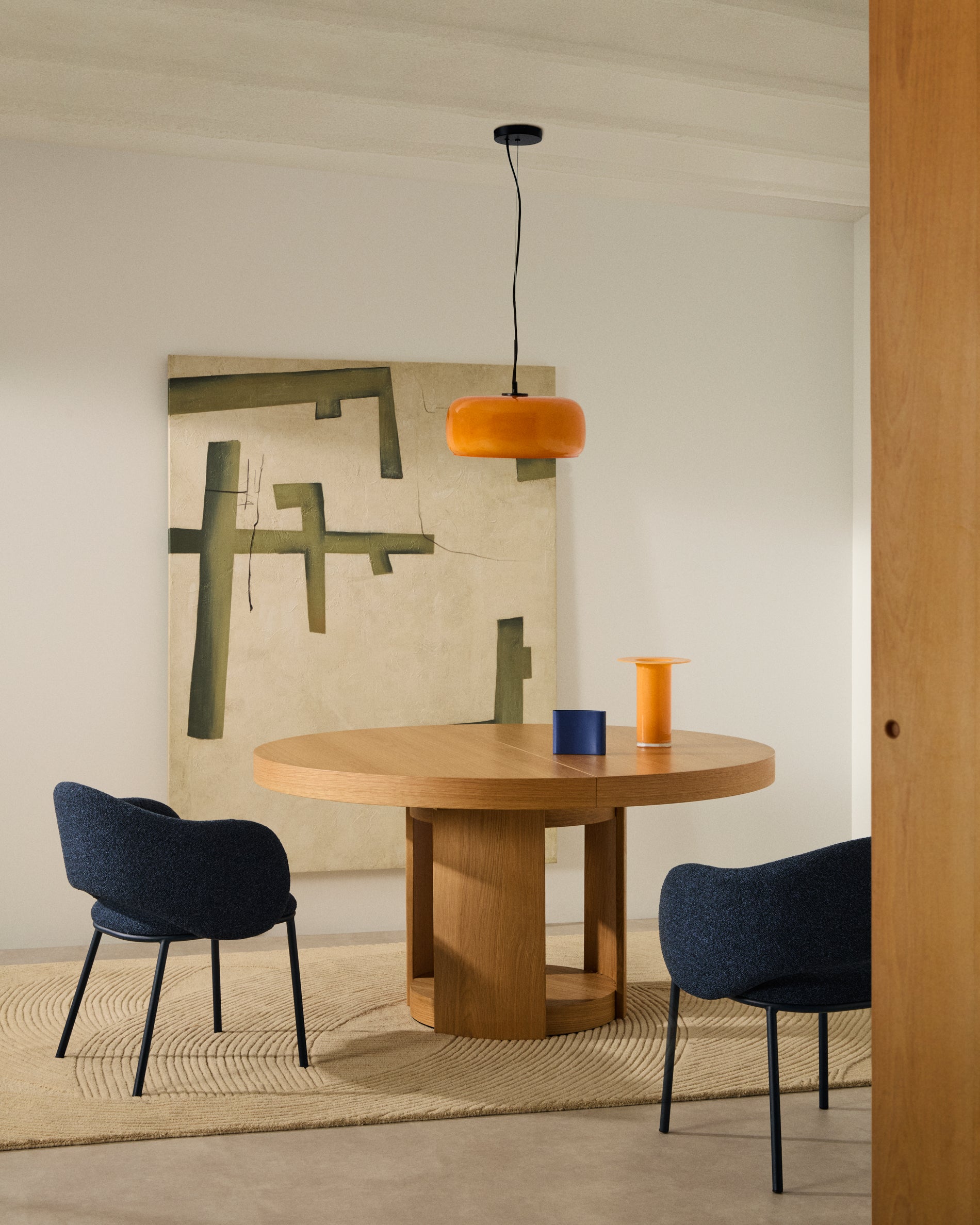 Reig orange glass ceiling lamp, Ø 38 cm - Lifestyle