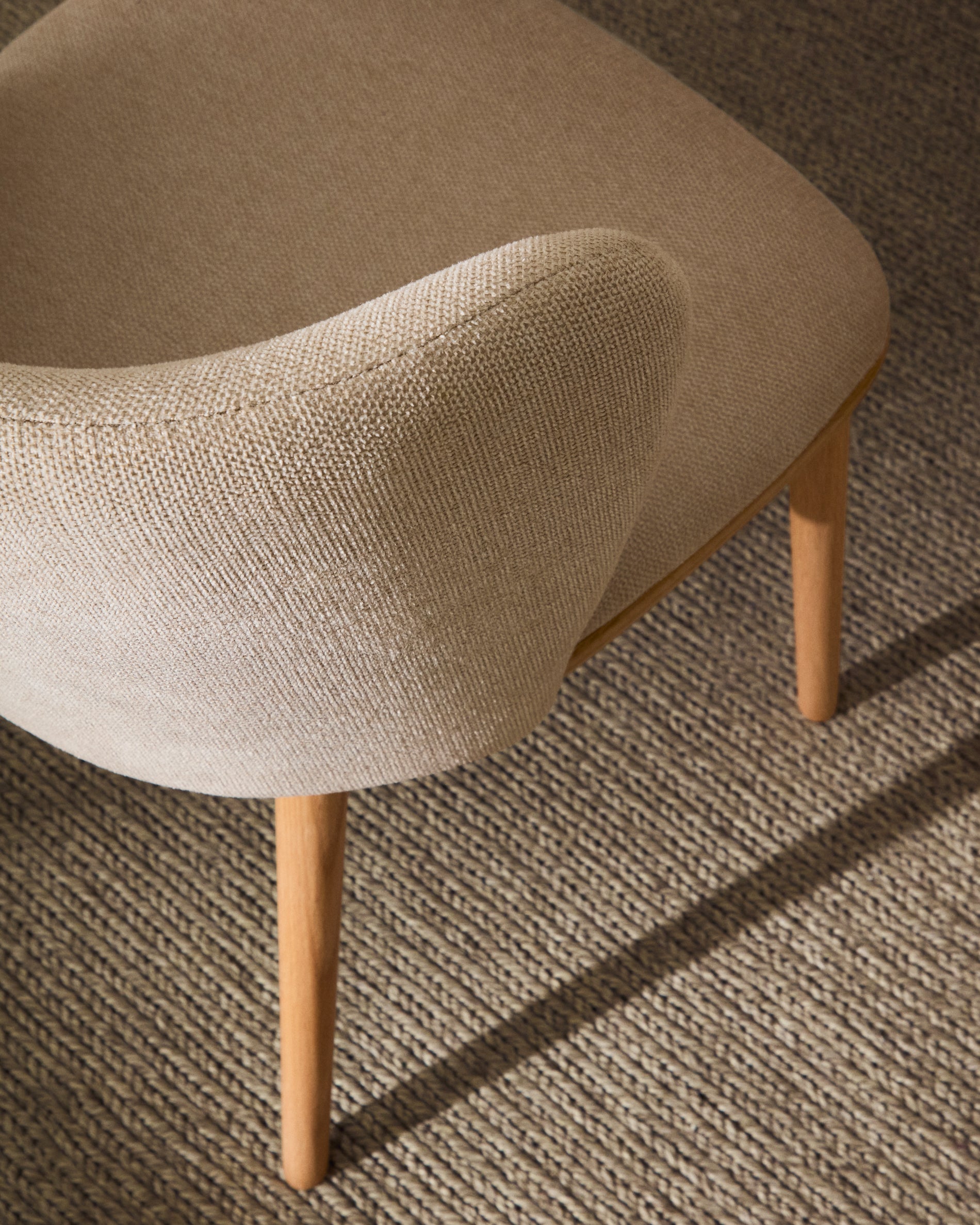 Ciselia chair beige chenille and solid ash wood natural tone finish FSC Mix Credit - Lifestyle