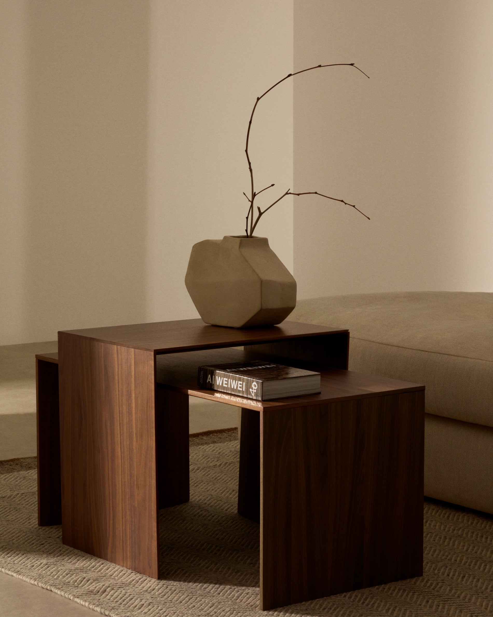 Litto walnut veneer FSC Mix Credit coffee table, 90 x 45 cm - Lifestyle