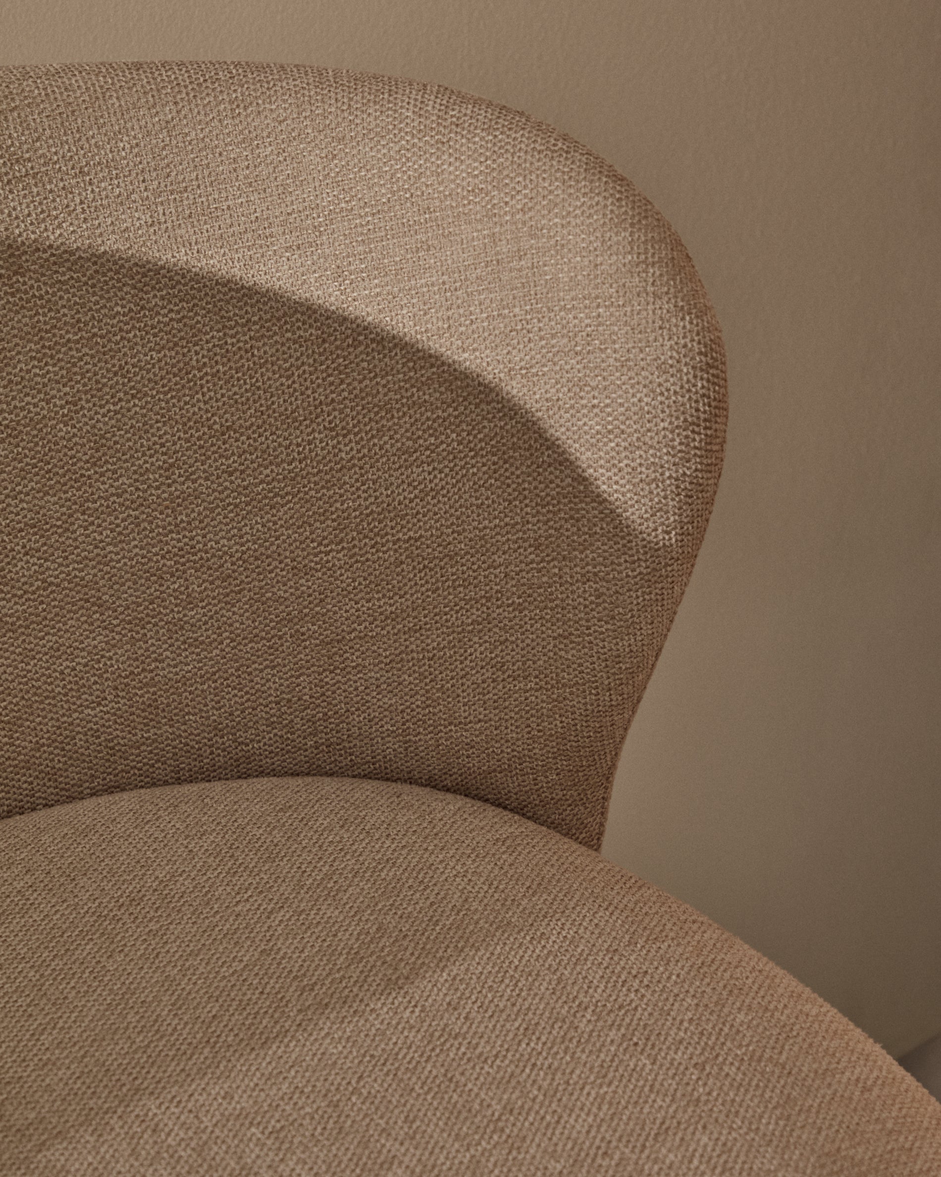 Ciselia stool beige chenille and solid ash wood natural tone finish FSC Mix Credit 65 cm - Lifestyle