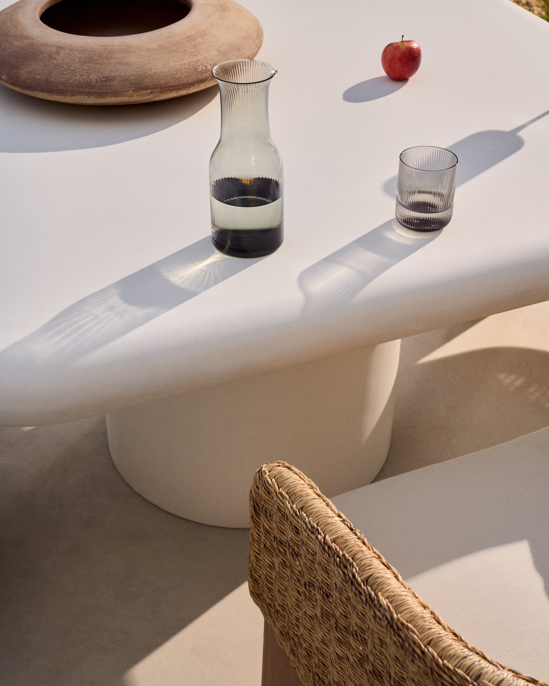 Addaia white cement table 135 x 135cm - Lifestyle