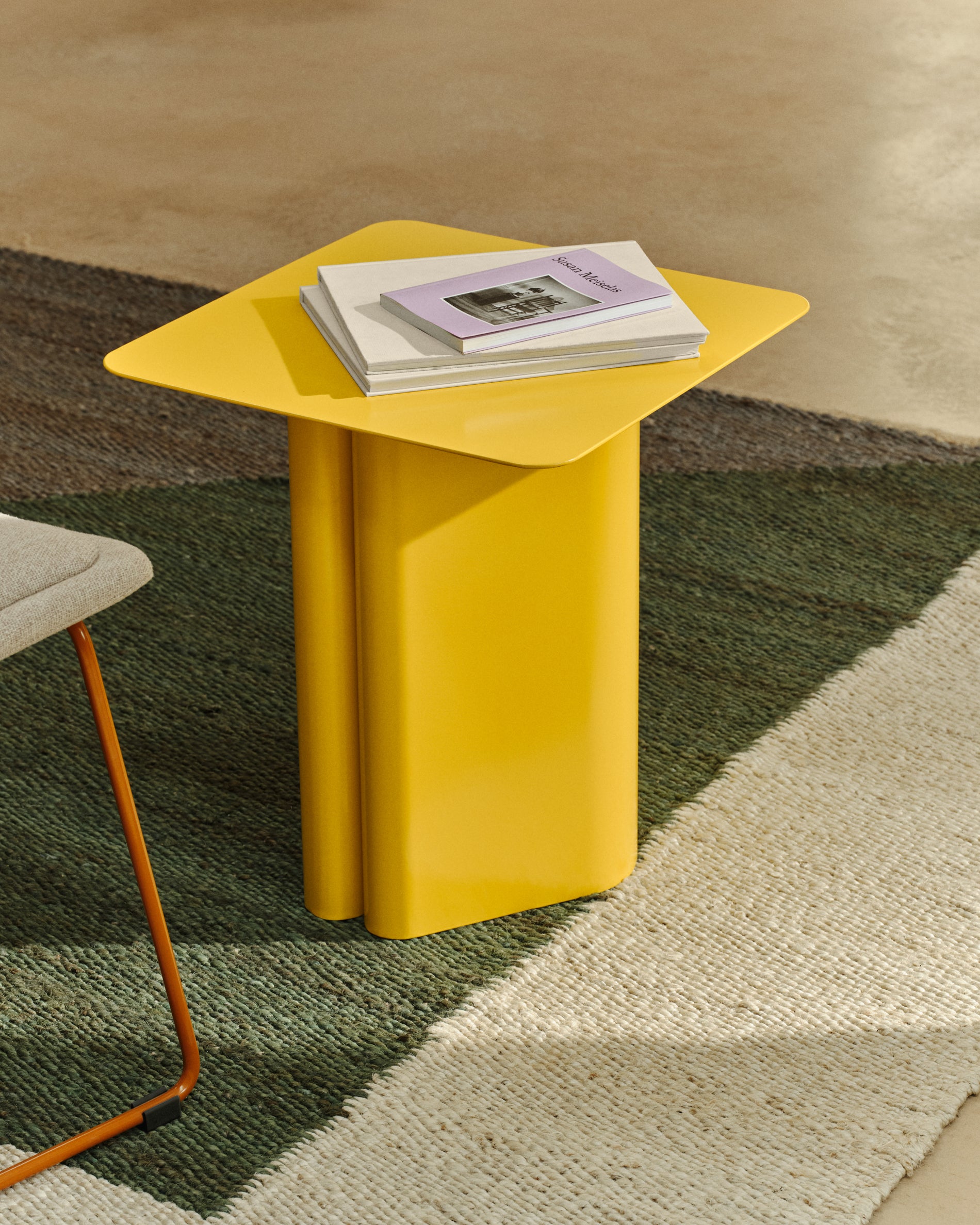 Arvin yellow iron side table 42 x 42cm - Lifestyle