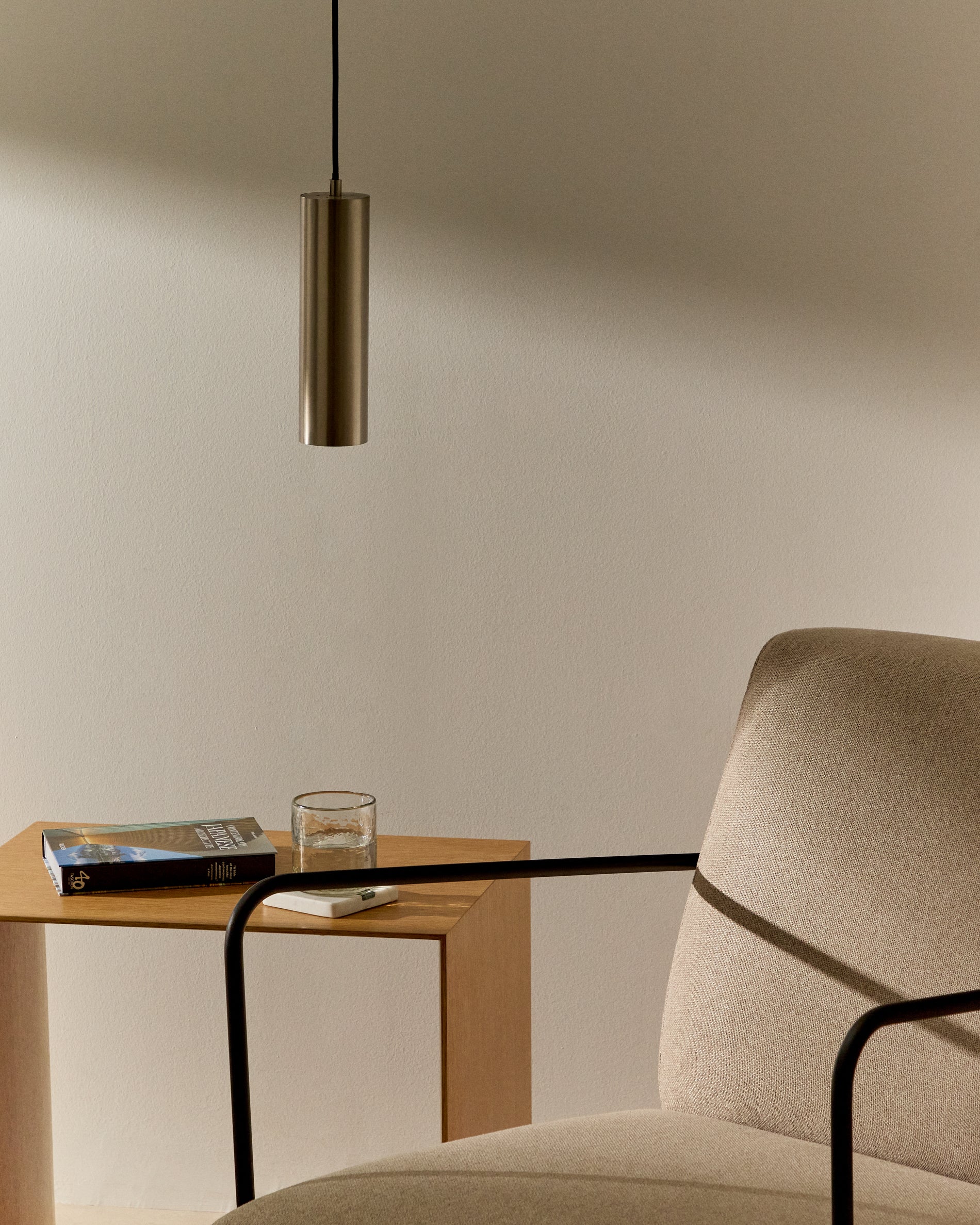 Andia aluminium ceiling lamp with brushed silver painted finish - Lifestyle