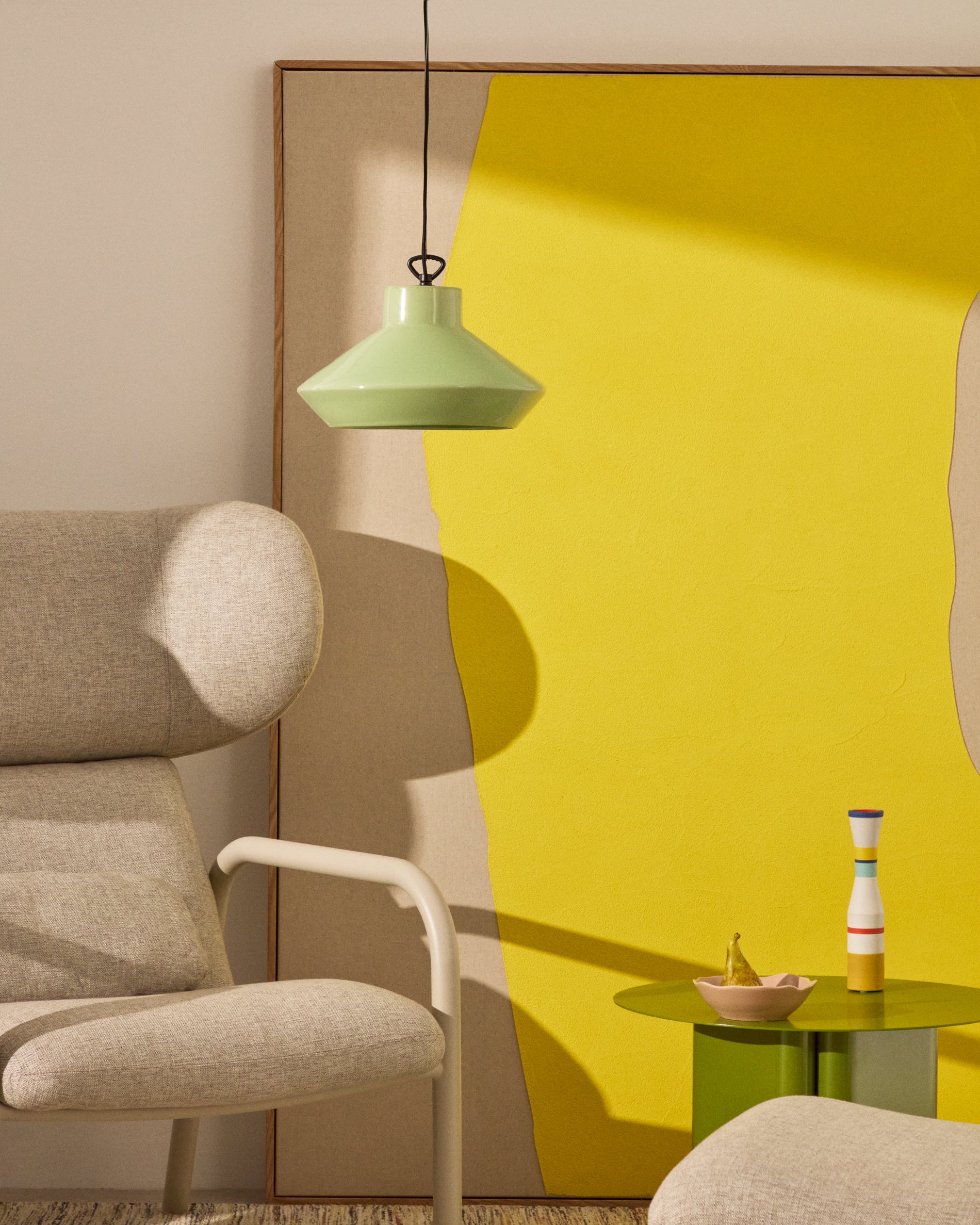 Portol green ceramic ceiling lamp - Lifestyle