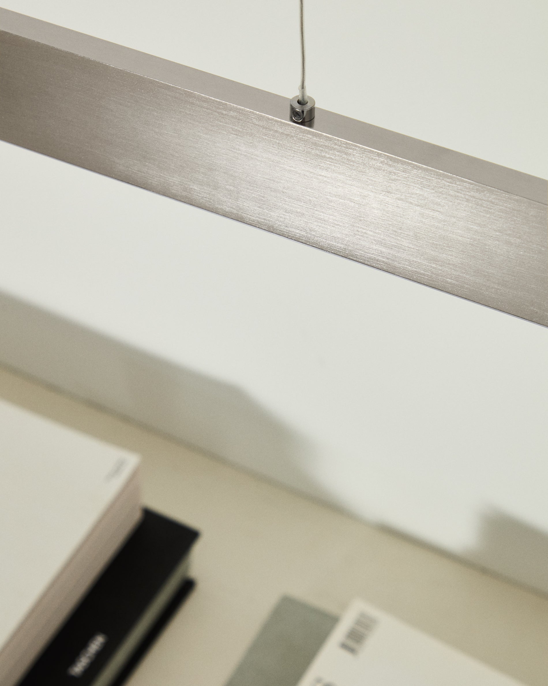 Boadella aluminium ceiling lamp with silver brushed painted finish - Lifestyle
