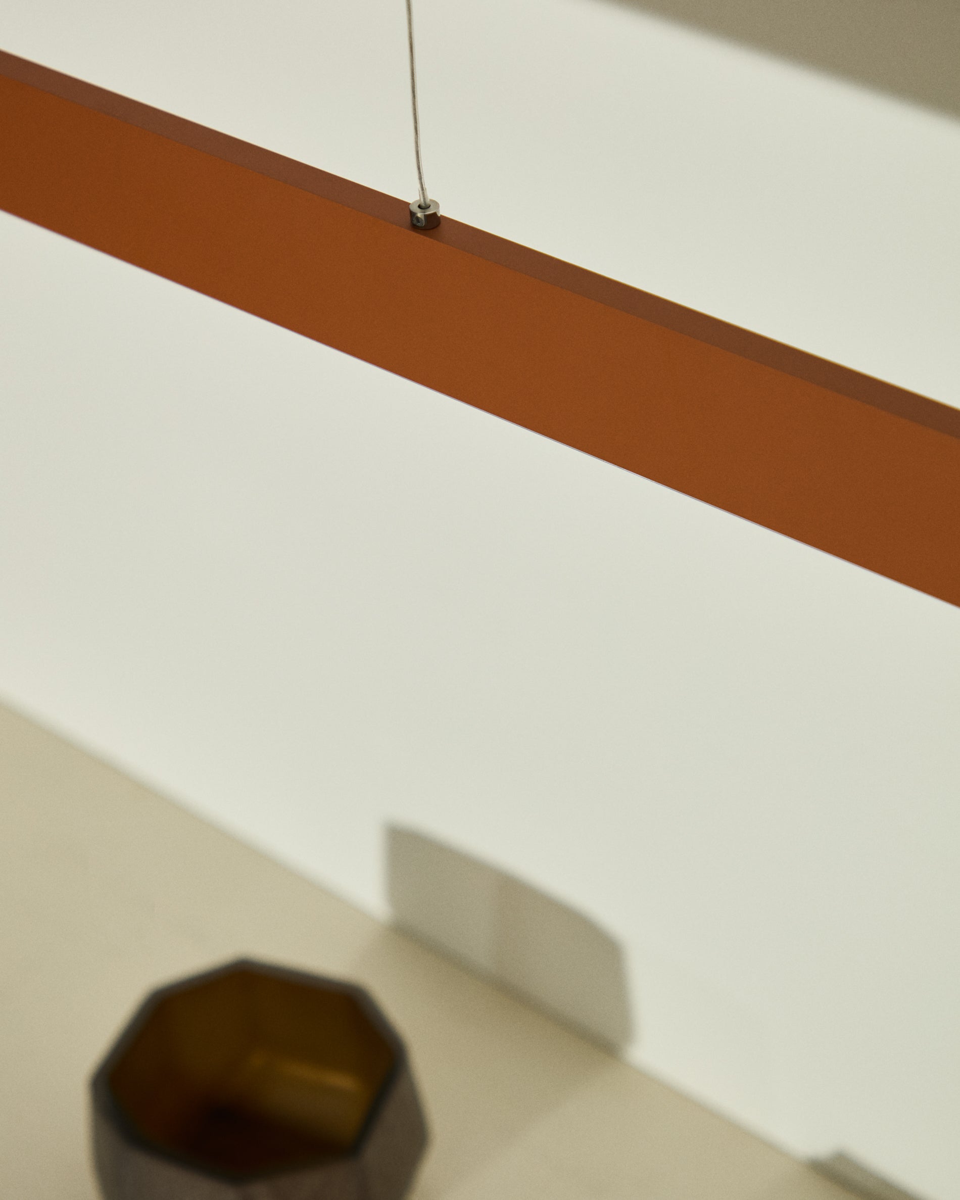 Boadella aluminium ceiling lamp with terracotta painted finish - Lifestyle