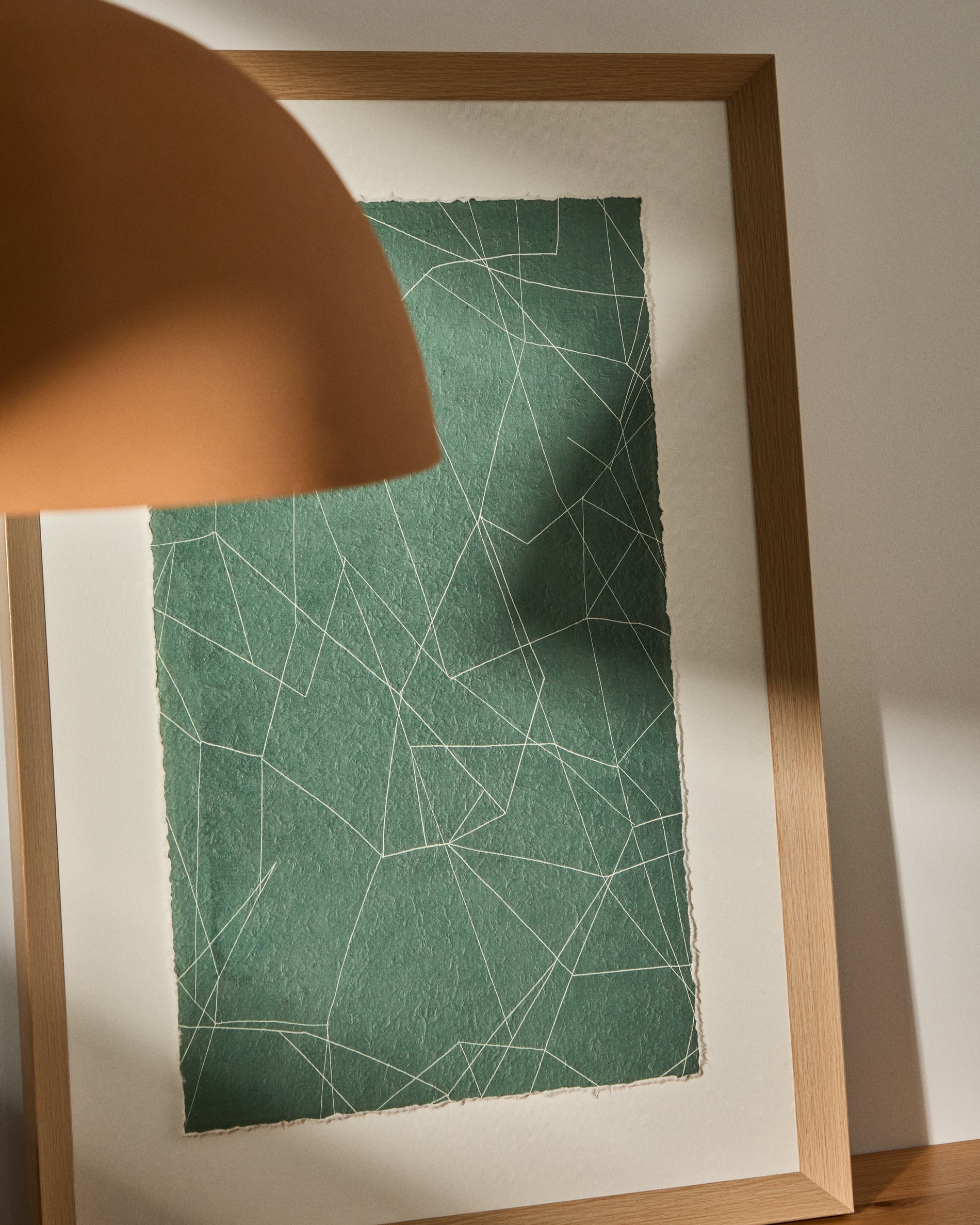 Durkan abstract picture on green recycled paper 100 x 70cm - Lifestyle