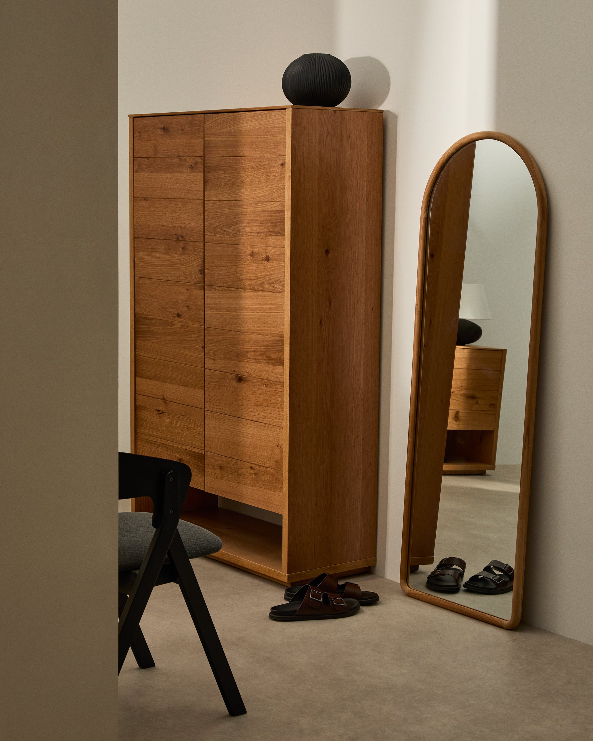 Milsa teak wood mirror 55 x 155cm FSC 100% - Lifestyle