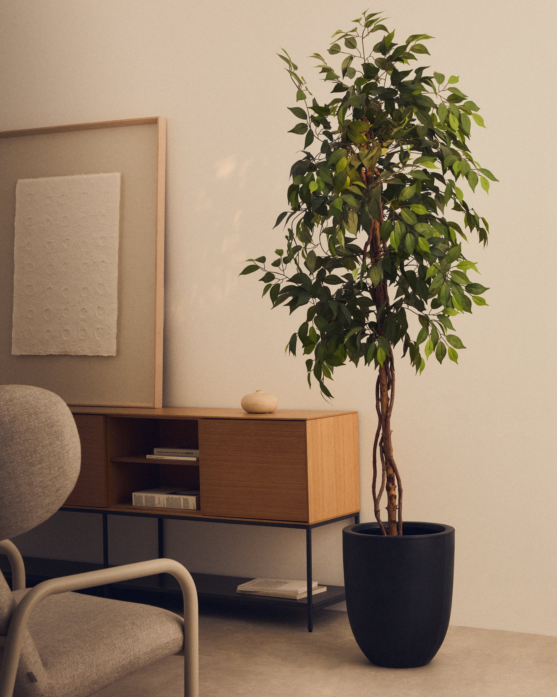 Artificial Ficus tree in black pot 180 cm - Lifestyle
