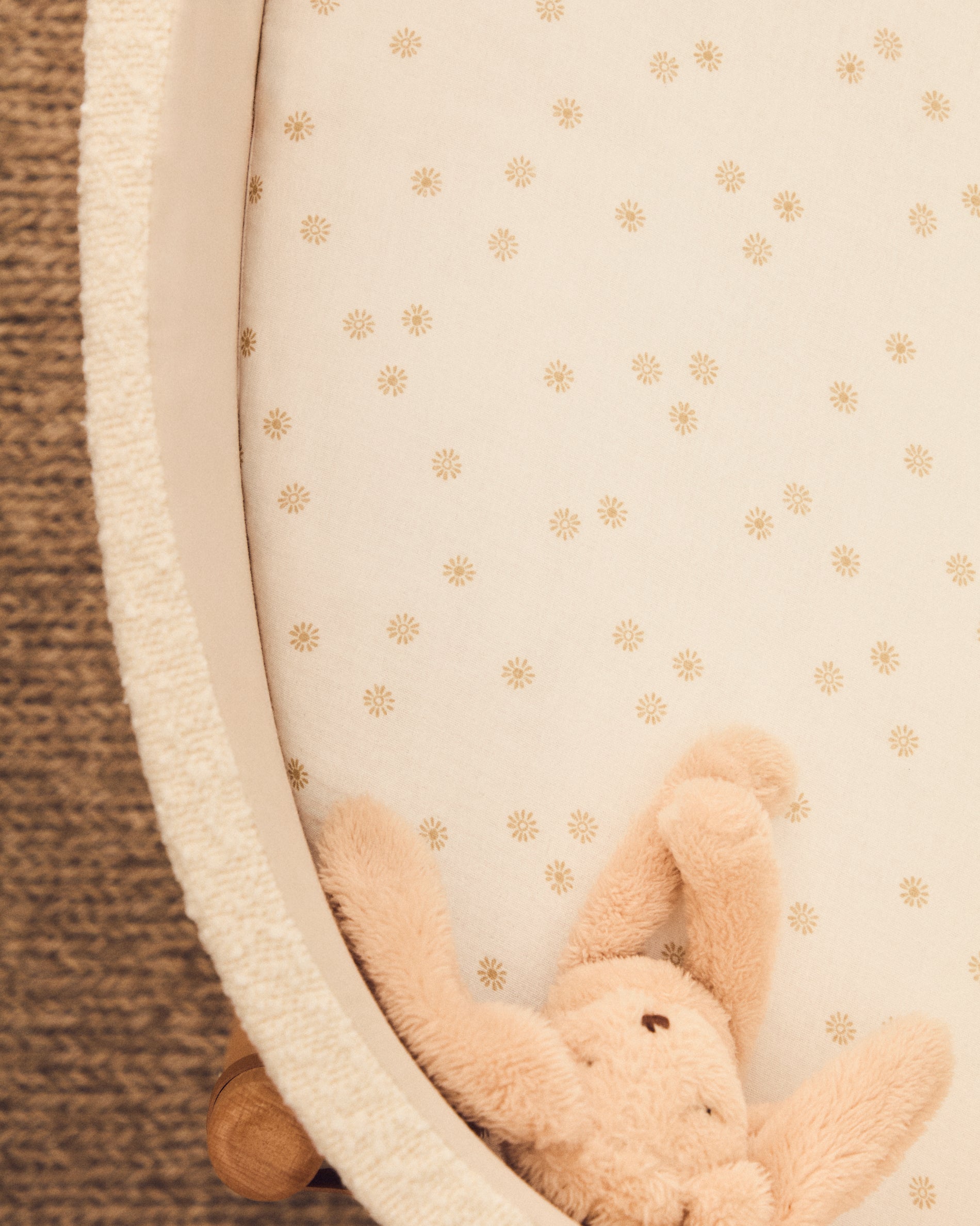 100% cotton, sun print, bottom sheet for Olna Moses basket 40 x 75 cm - Lifestyle