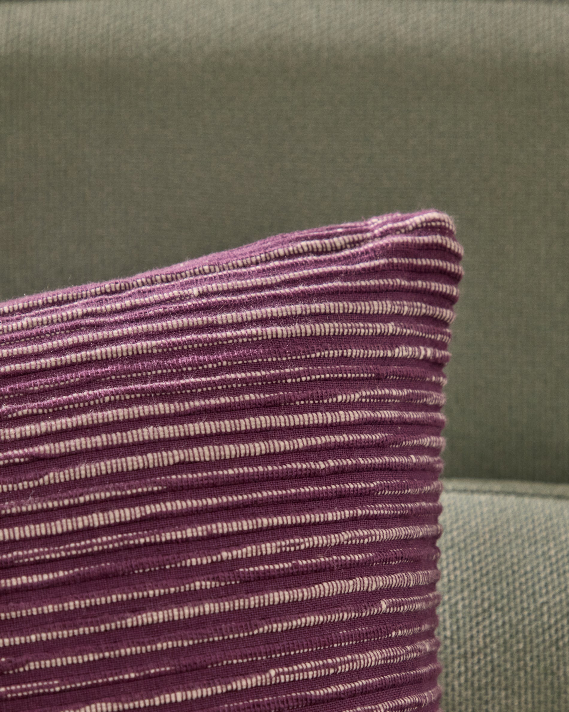 Niera purple striped cotton jacquard cushion cover 45 x 45cm - Lifestyle