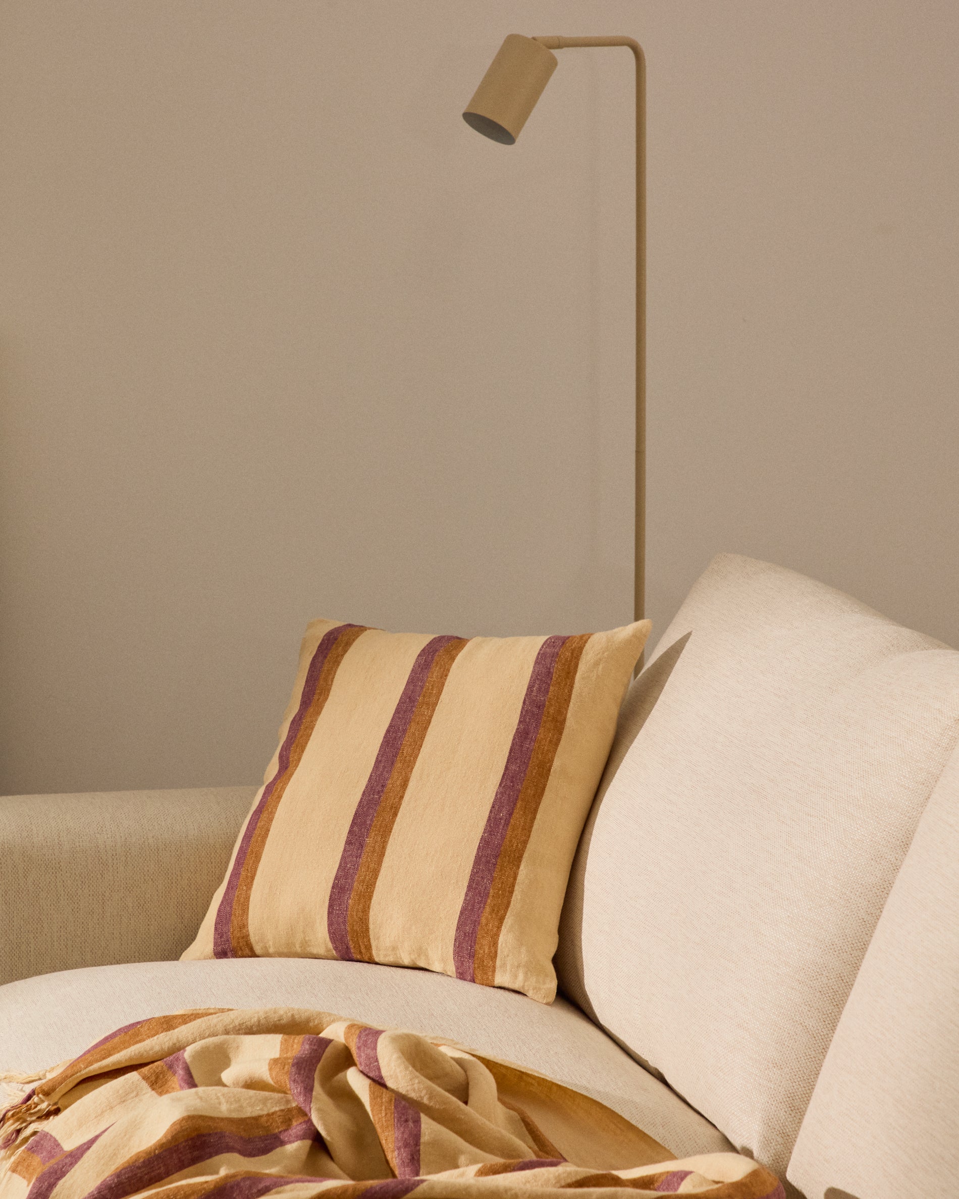Arven multicoloured striped 100% linen cushion cover 45 x 45cm - Lifestyle