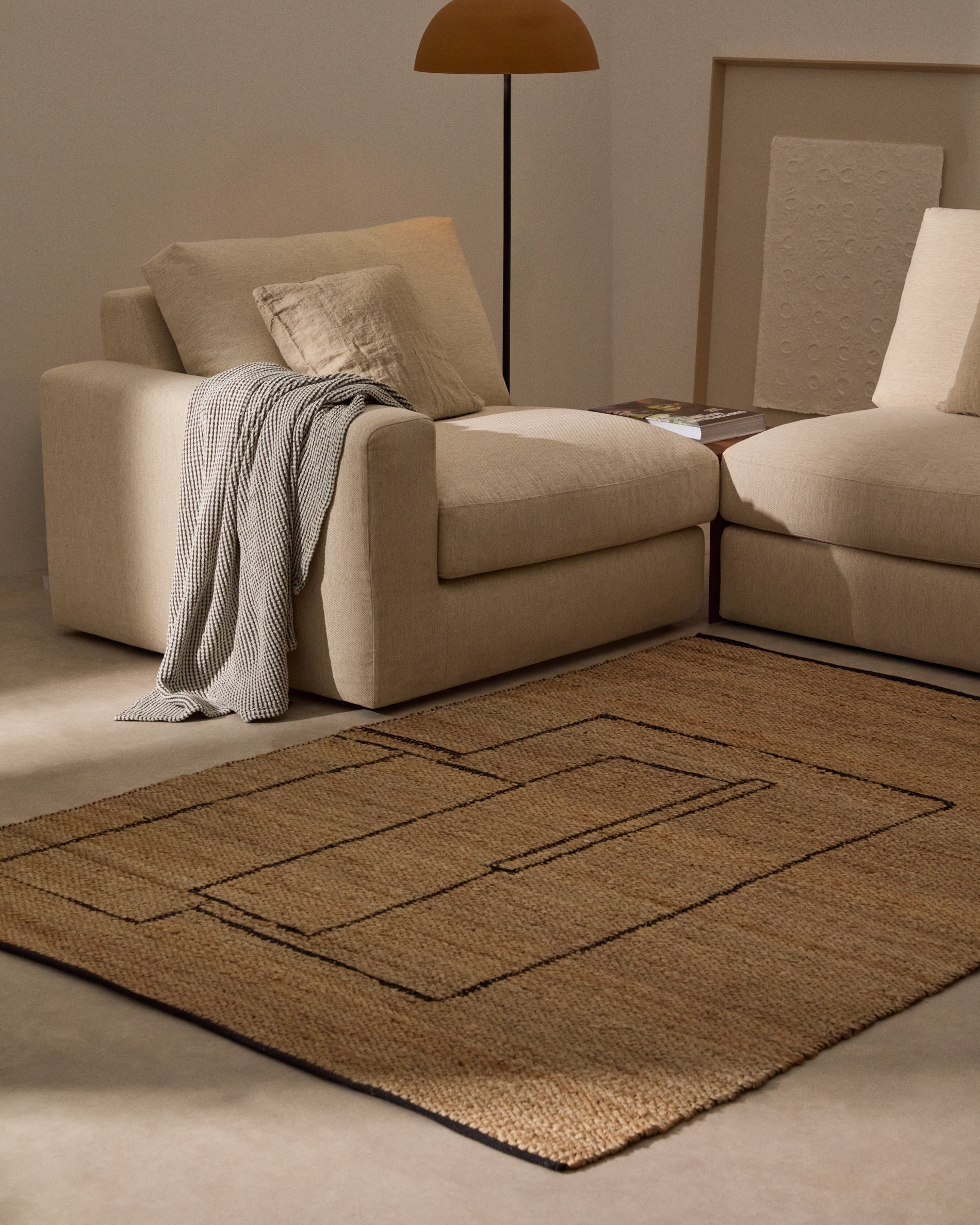 Graphic rug Velira in jute 200 x 300 cm - Lifestyle