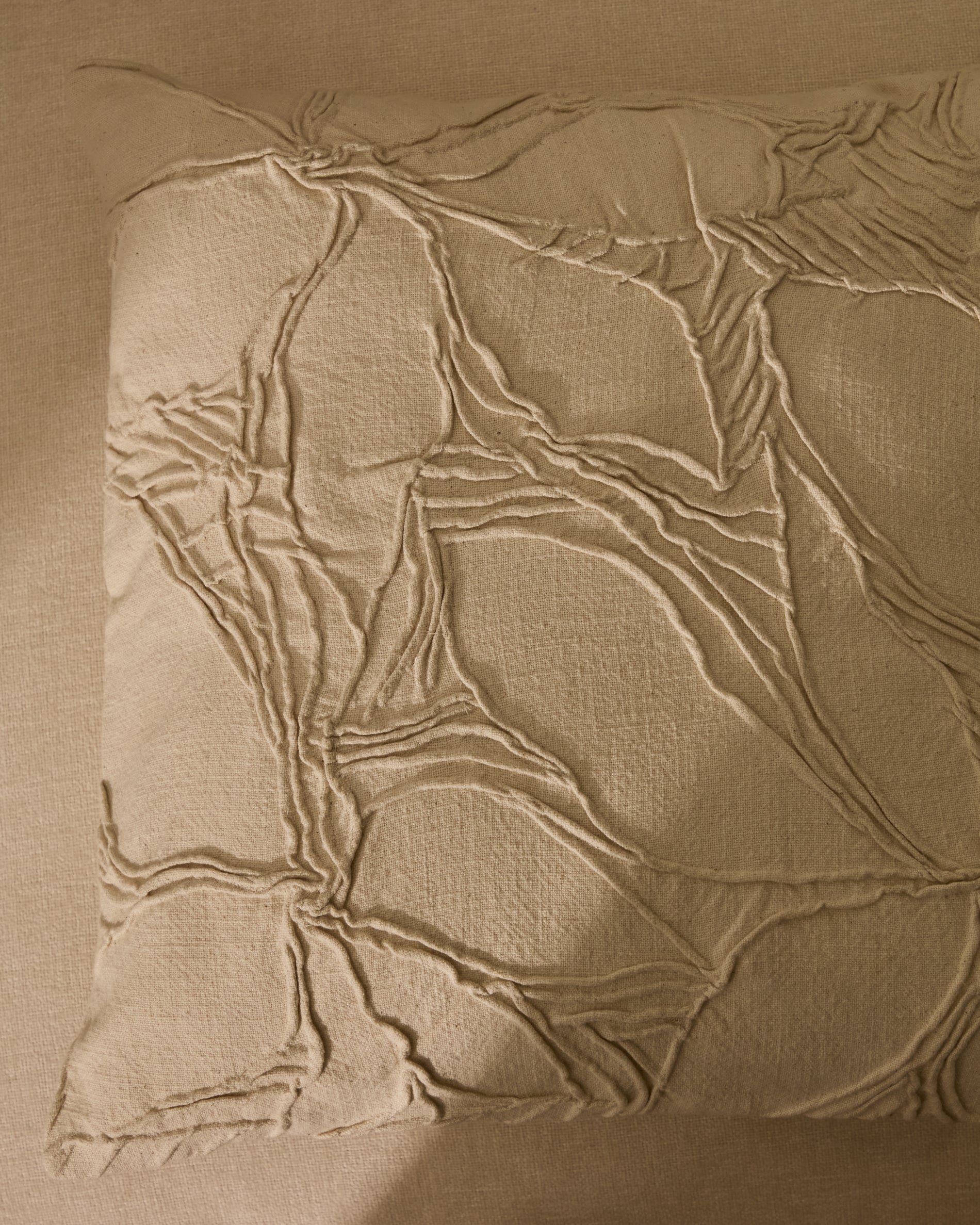 Zira beige flower detail cotton cushion cover 45 x 45cm - Lifestyle