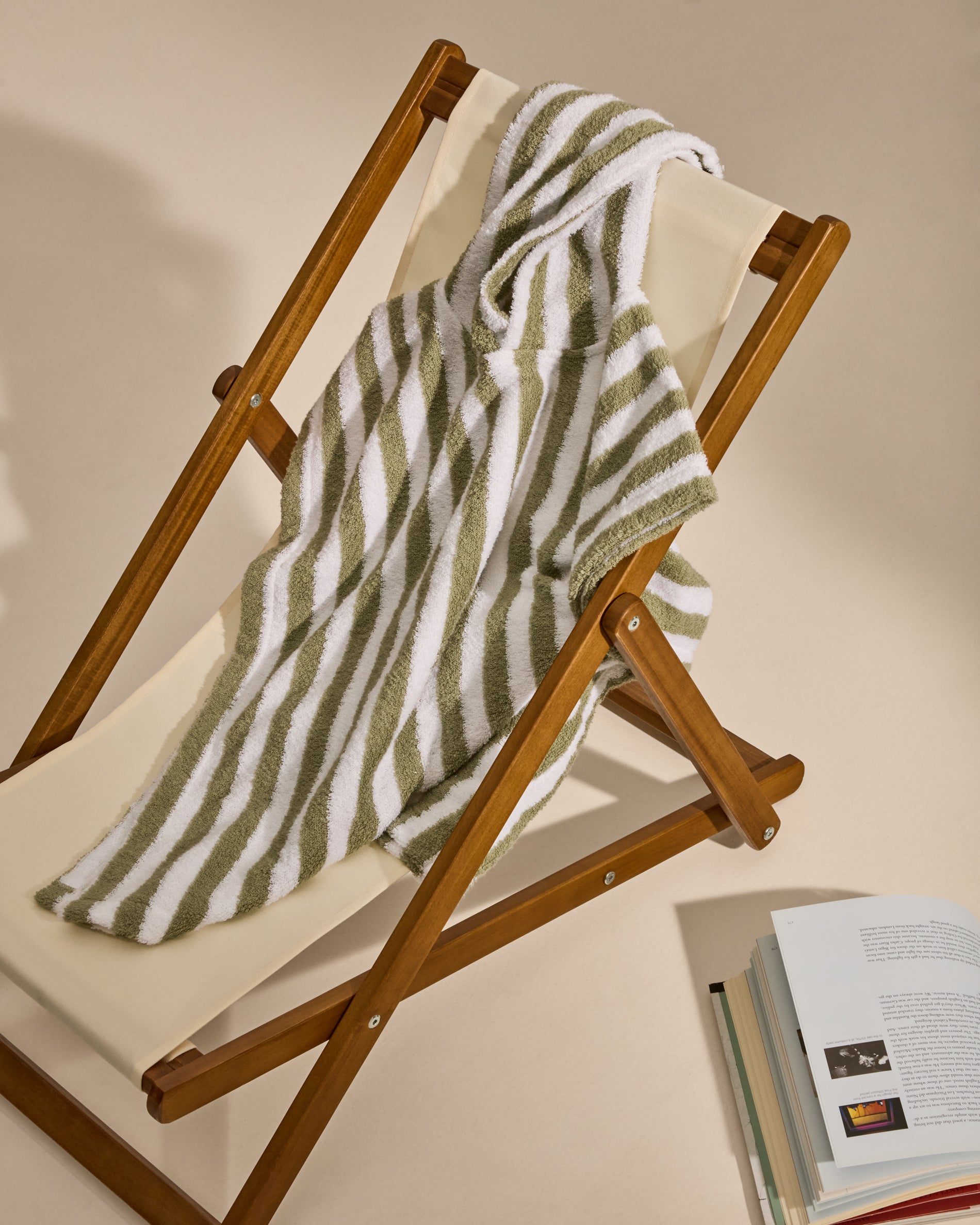 Nuni cotton poncho towel with white and green stripes size 2/3 years - Lifestyle