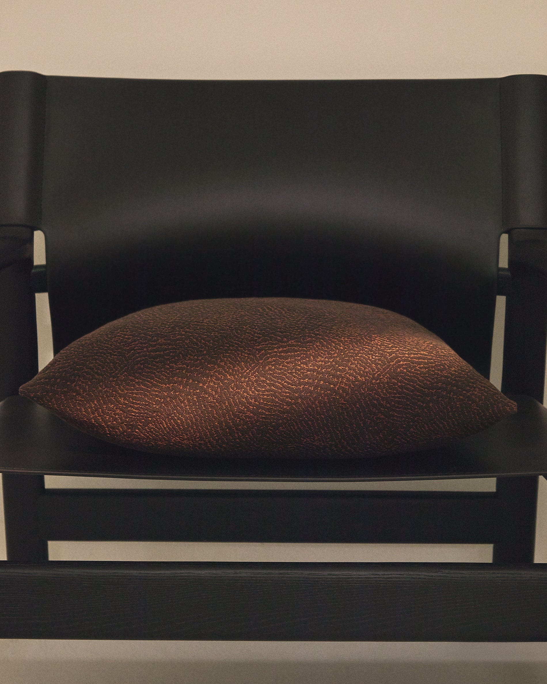 Junie cushion cover in brown cotton jacquard 50 x 50 cm - Lifestyle