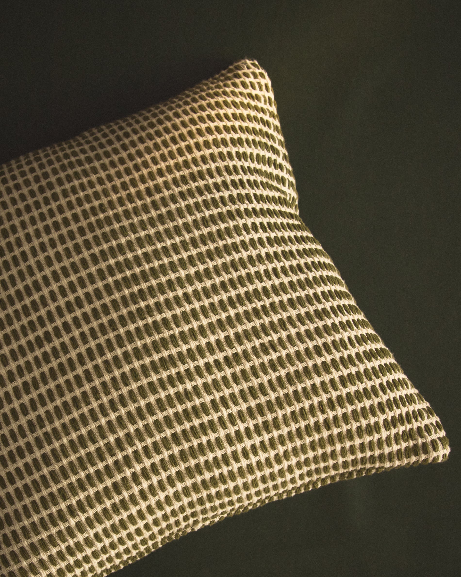 Erelia green 100% cotton jacquard cushion cover 45 x 45cm - Lifestyle