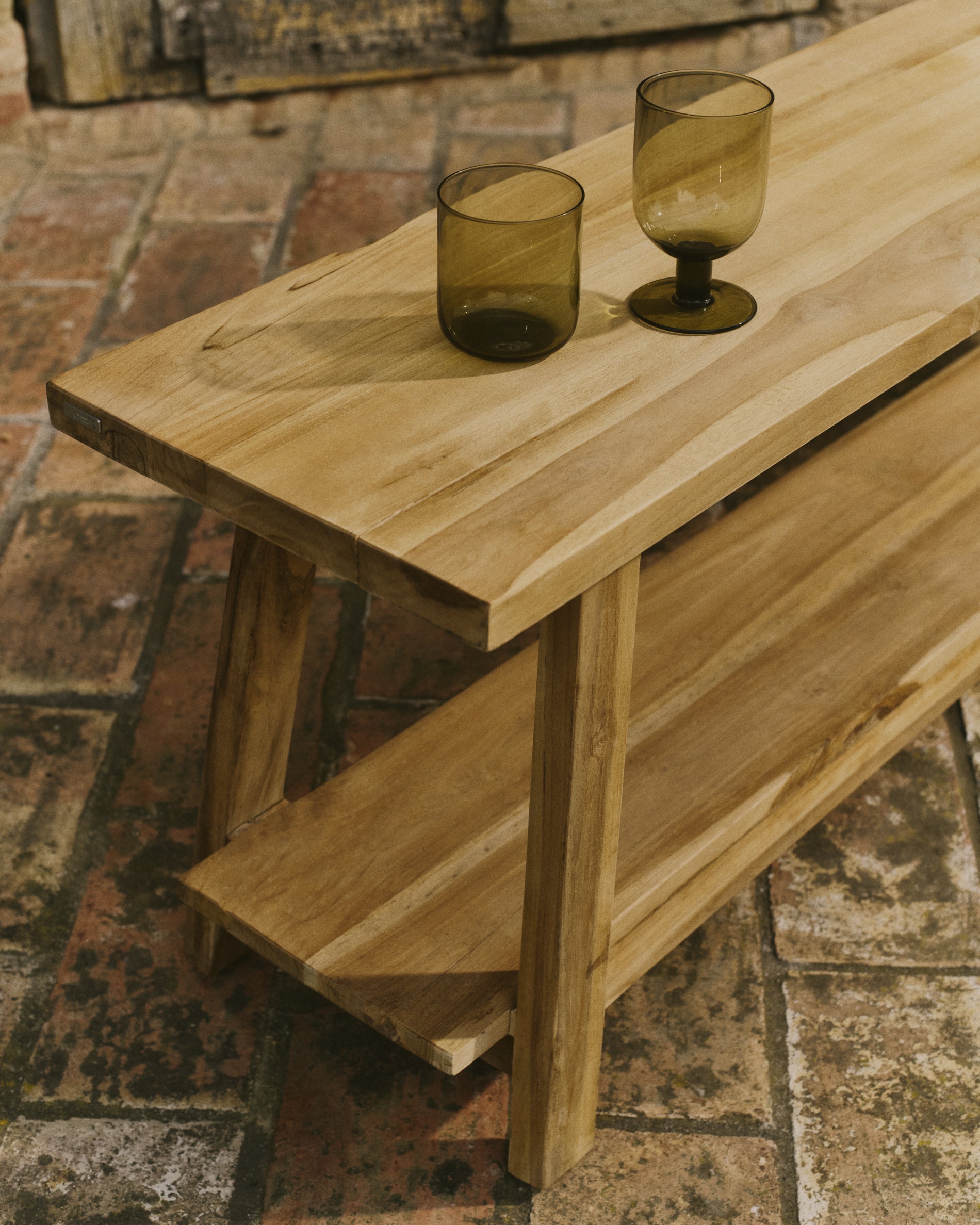 Safara solid recycled teak bench 150 cm - Lifestyle