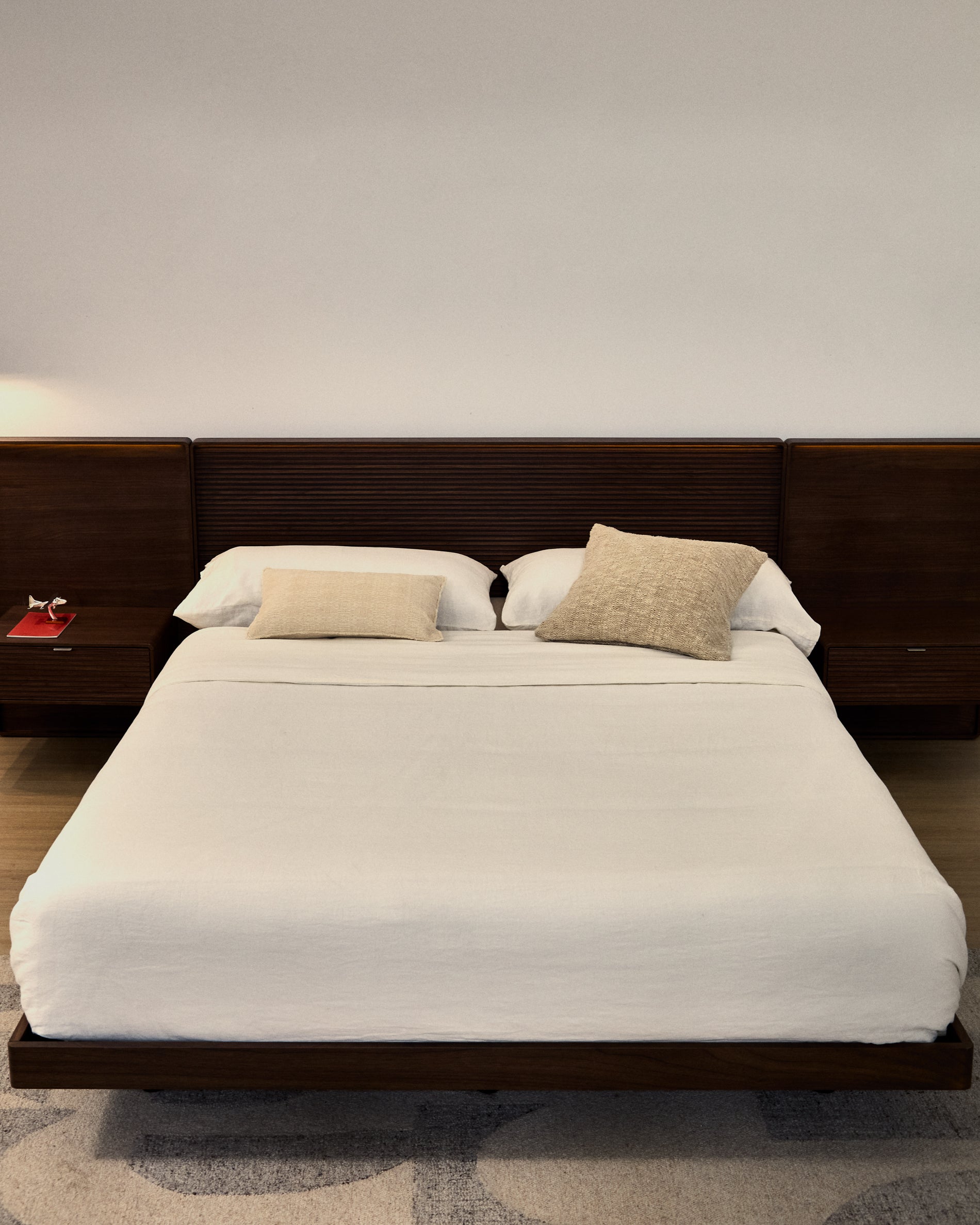 Simmel duvet cover and pillowcase set in ecru cotton and linen for 180cm bed - Lifestyle