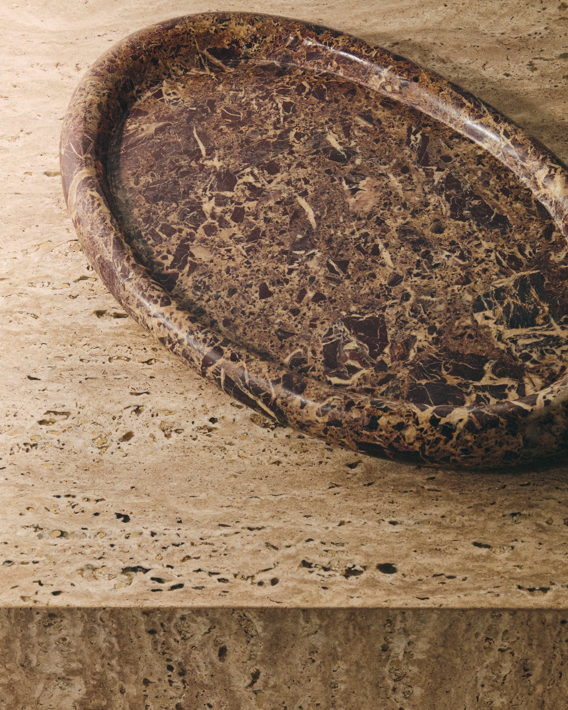 Lenorel tray in maroon marble 43 x 28 cm - Lifestyle