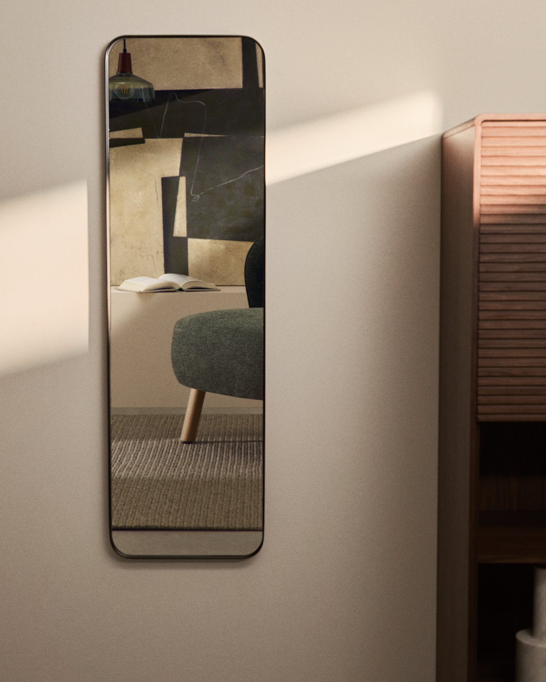 Marco black metal mirror 55.5 x 150.5cm - Lifestyle