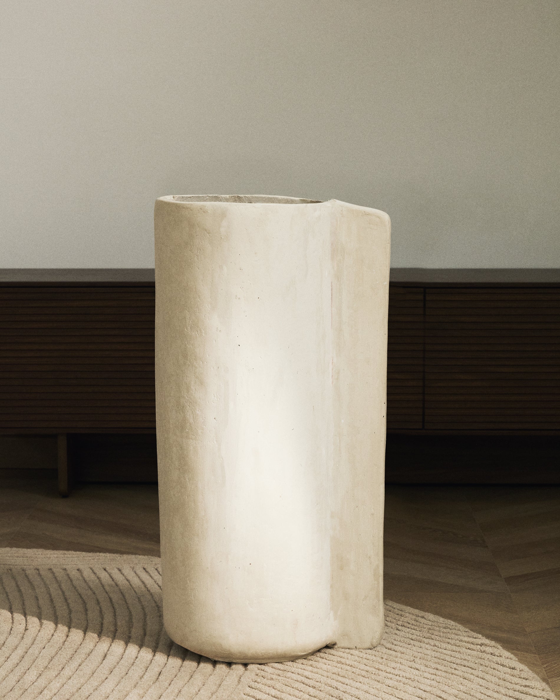 Mireni papier-mâché vase beige 67 cm - Lifestyle