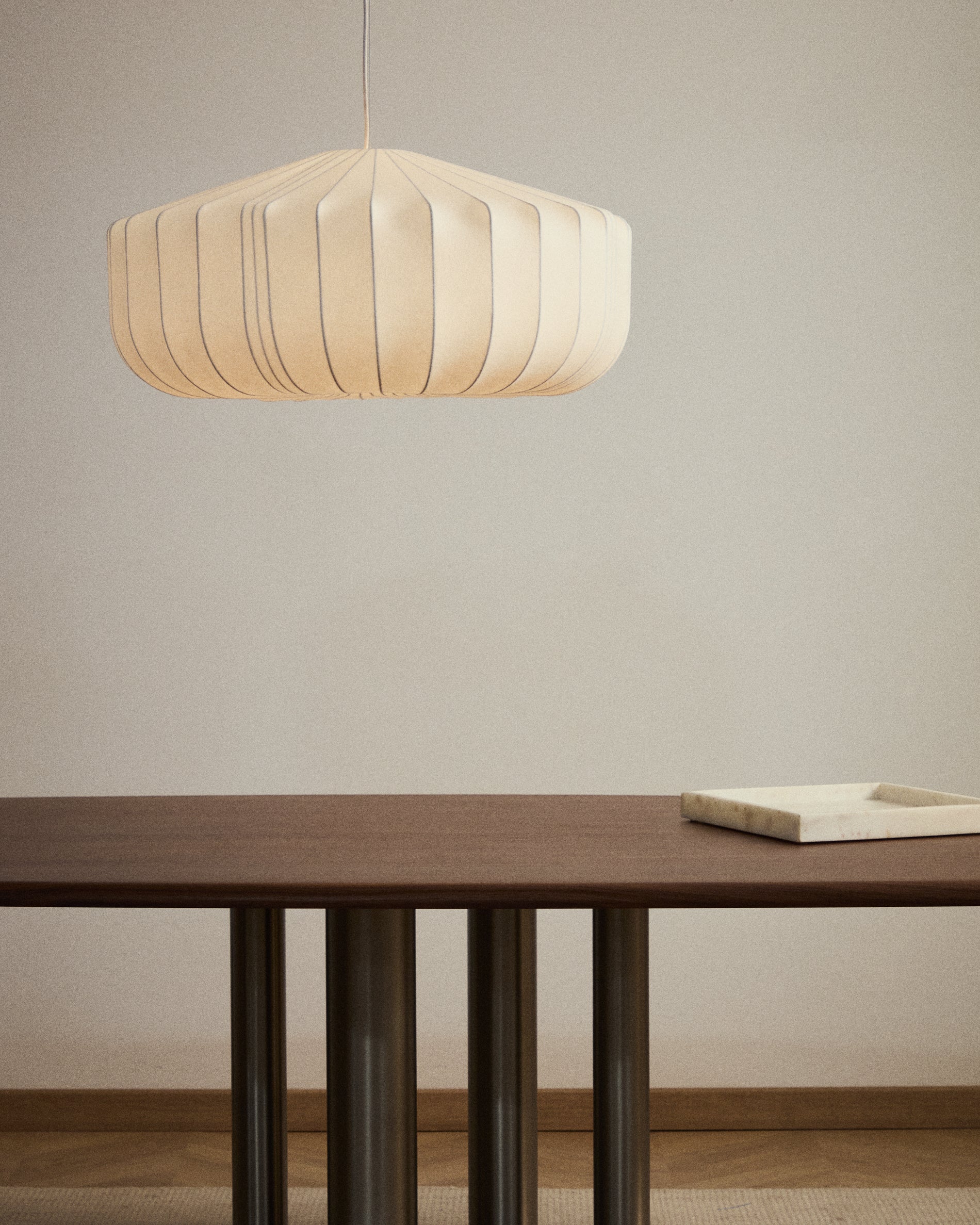 Somar ceiling lamp made with synthetic fibres and steel rods Ø76cm - Lifestyle