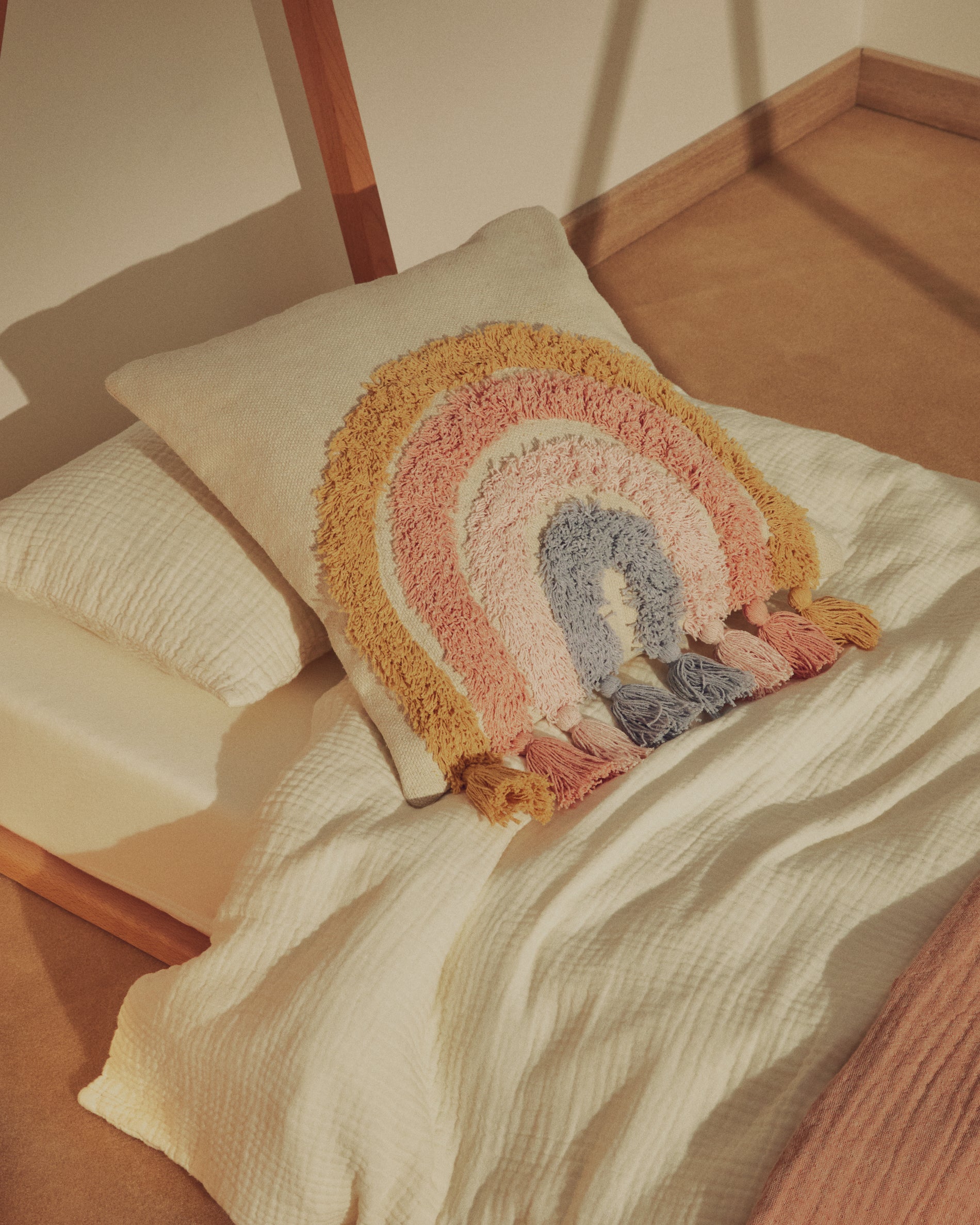 Tadea Cushion Cover 100% cotton multicolor rainbow 45 x 45 cm - Lifestyle