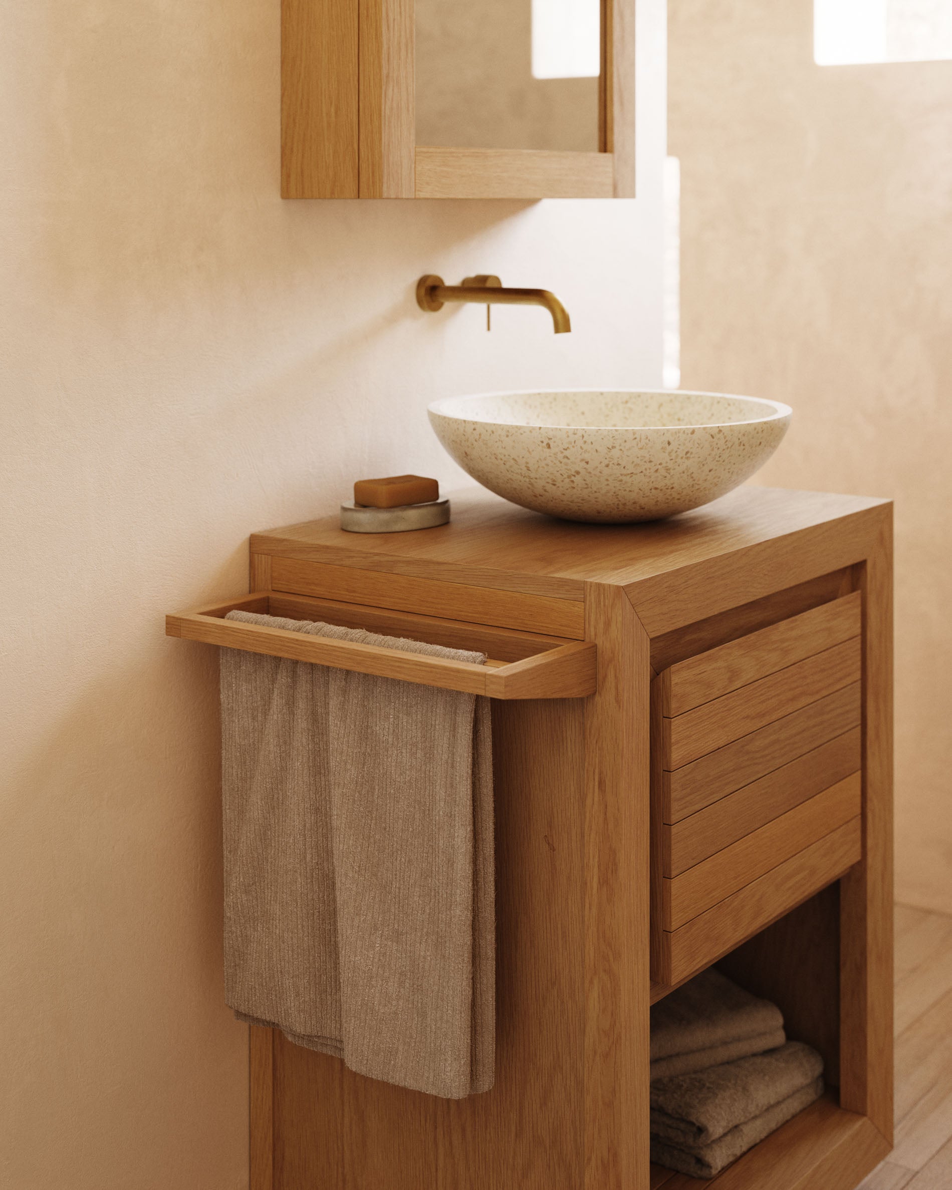 Vedel solid teak towel rack, 40 x 5 cm - Lifestyle