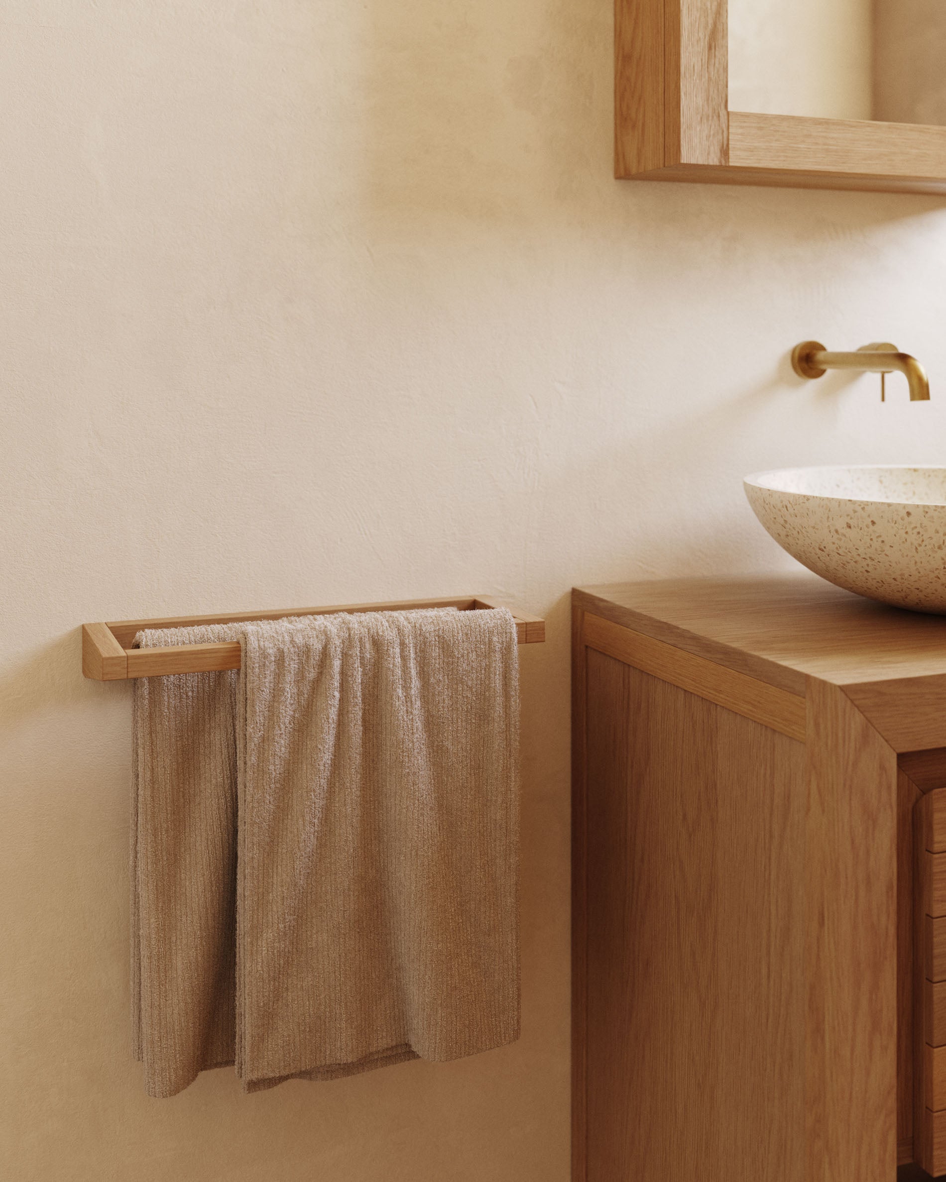 Vedel solid teak towel rack, 40 x 5 cm - Lifestyle