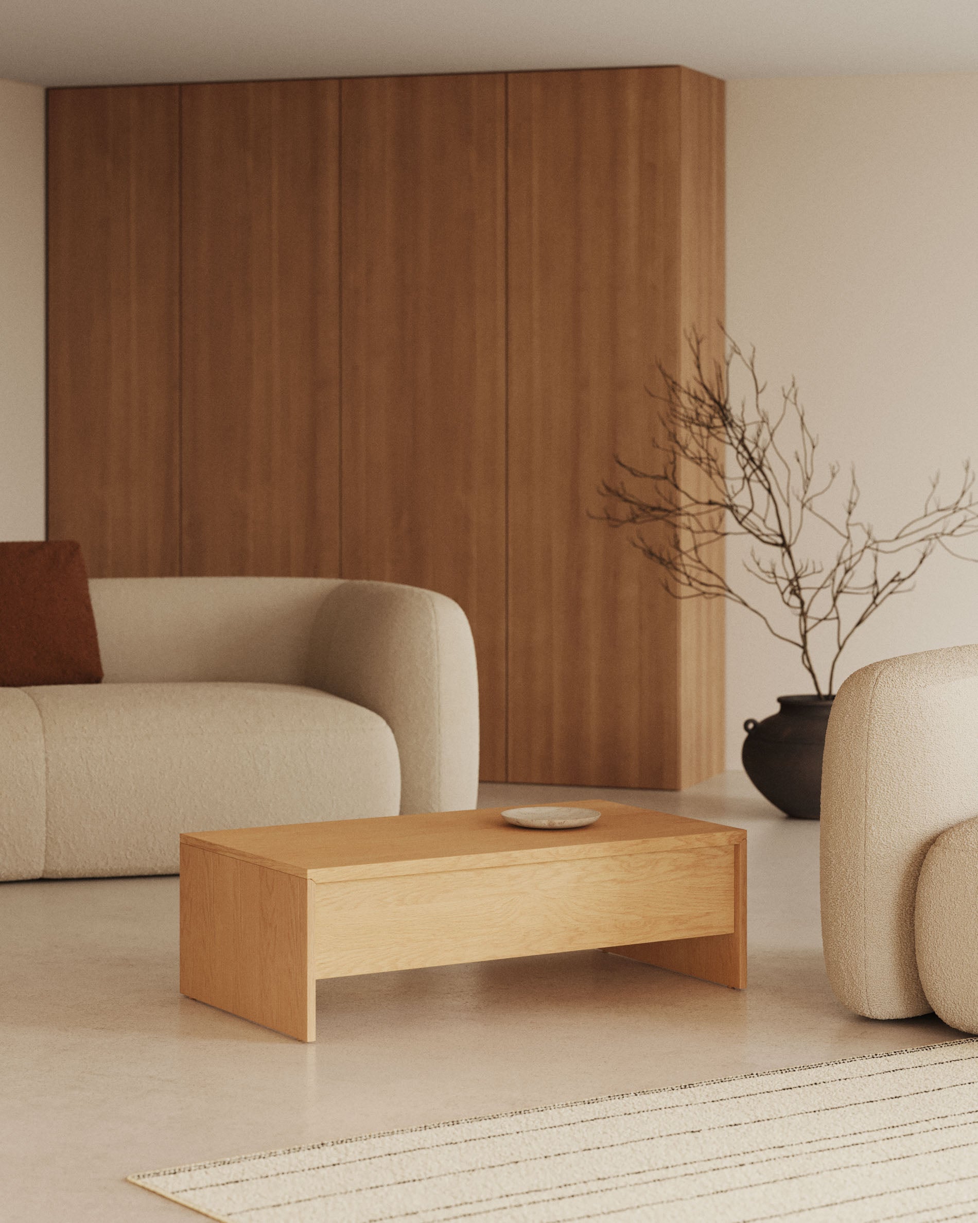 Abilen oak wood lift-up coffee table 110 x 60 cm FSC 100% - Lifestyle
