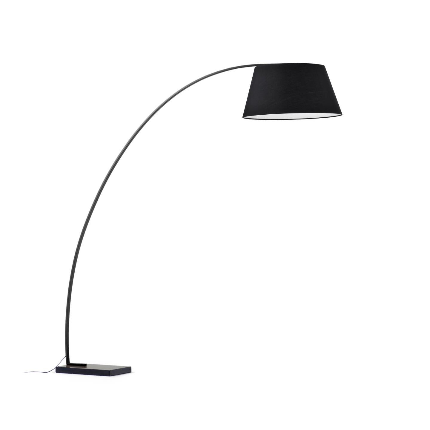 Juhe floor lamp in steel and black marble - Product Image